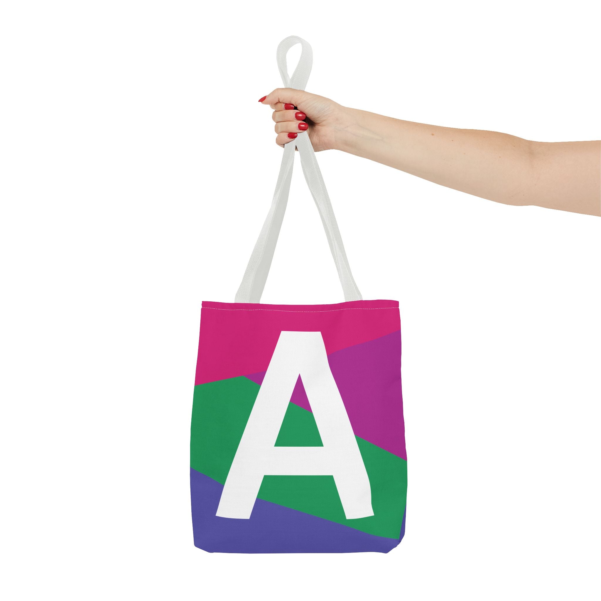 Monogram 'A' Colorblock Tote Bag — Personalized Initial A Shoulder Tote