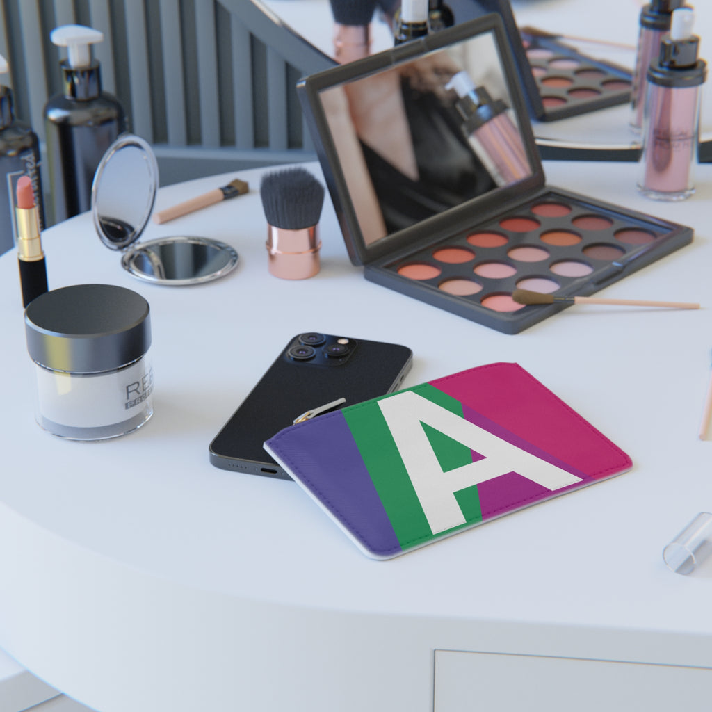Initial A Mini Clutch — Colorblock Monogram Wristlet Wallet