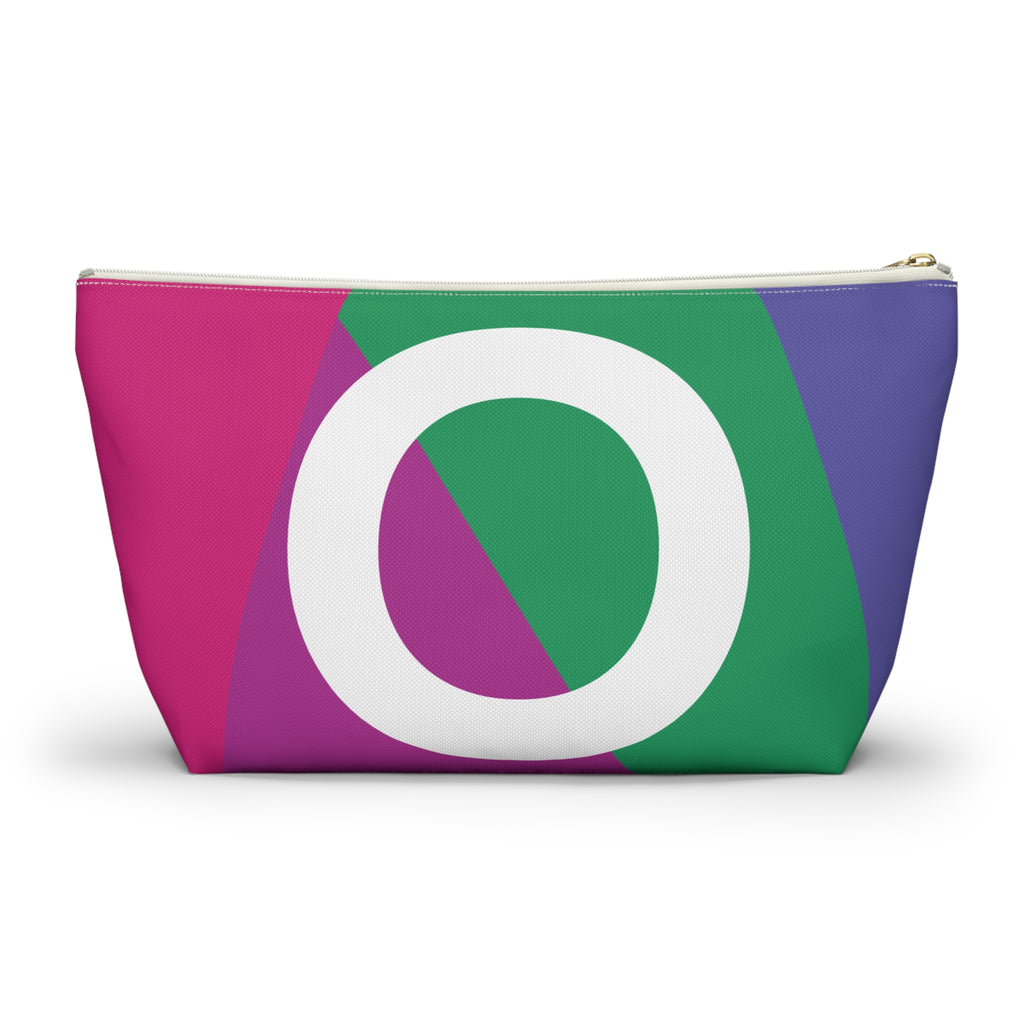 Initials Colorblock Accessory Pouch — Monogram O T-Bottom Cosmetic Bag