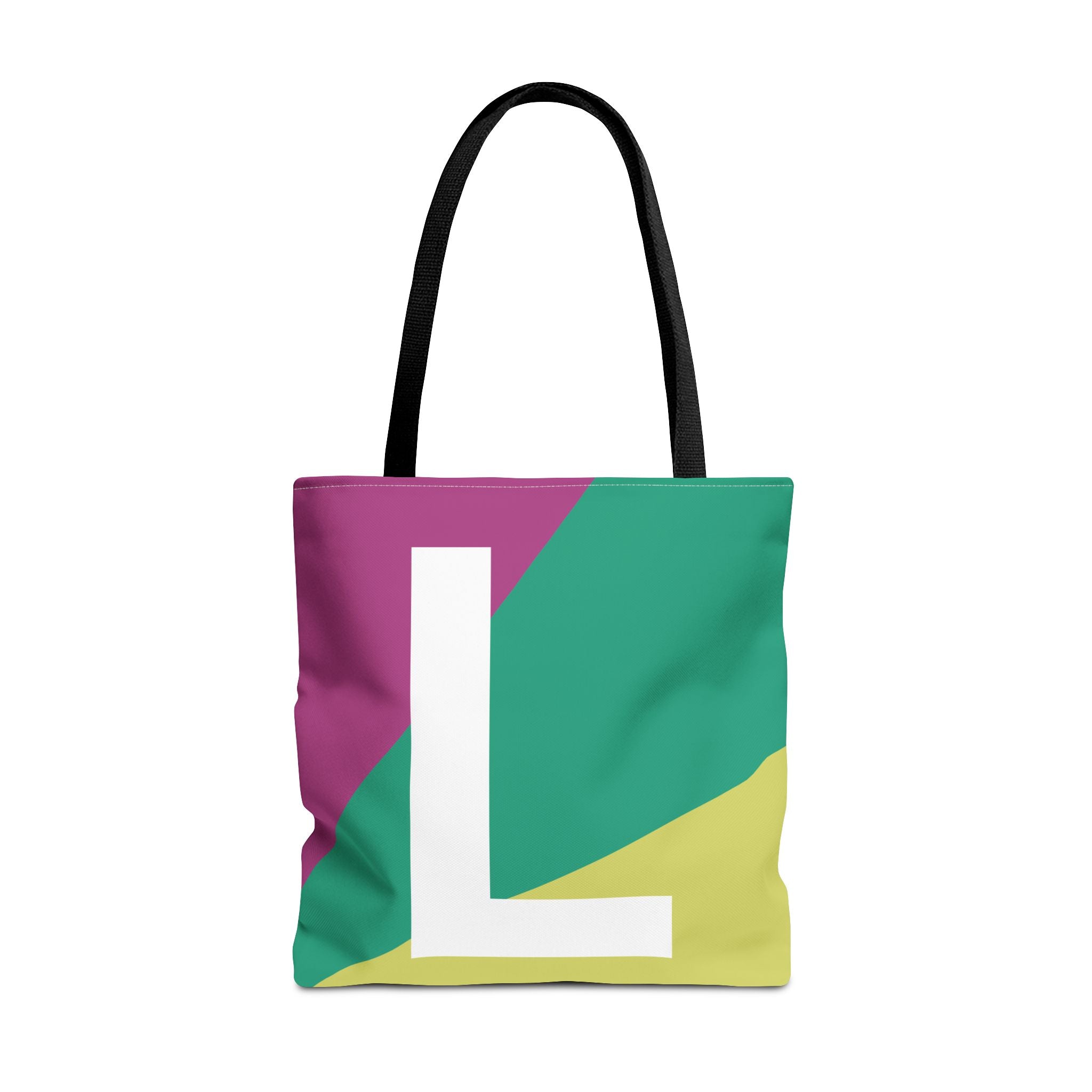 Monogram 'L' Colorblock Tote Bag — Personalized Initial L Shoulder Tote
