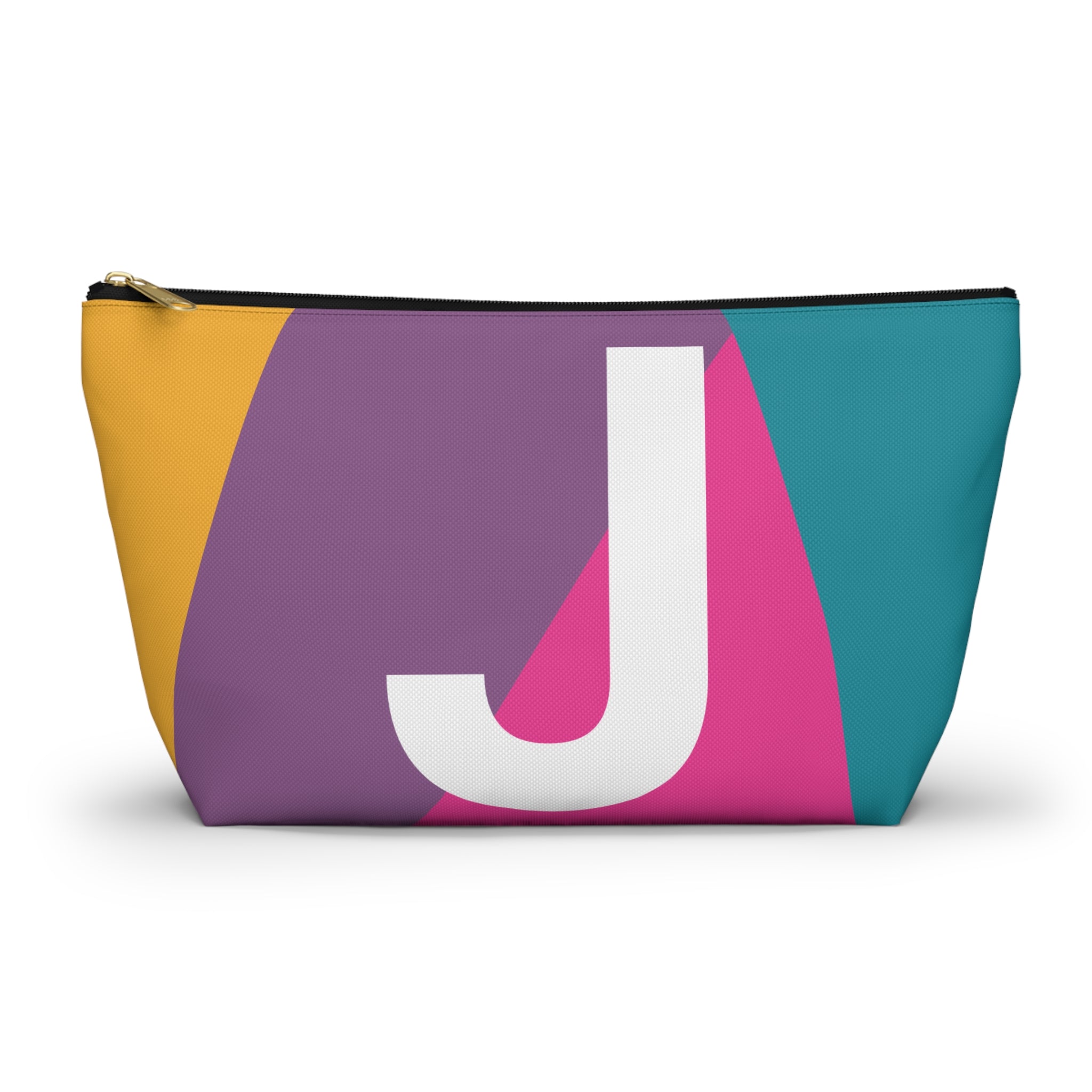Initials Colorblock Accessory Pouch — Monogram J T-Bottom Cosmetic Bag