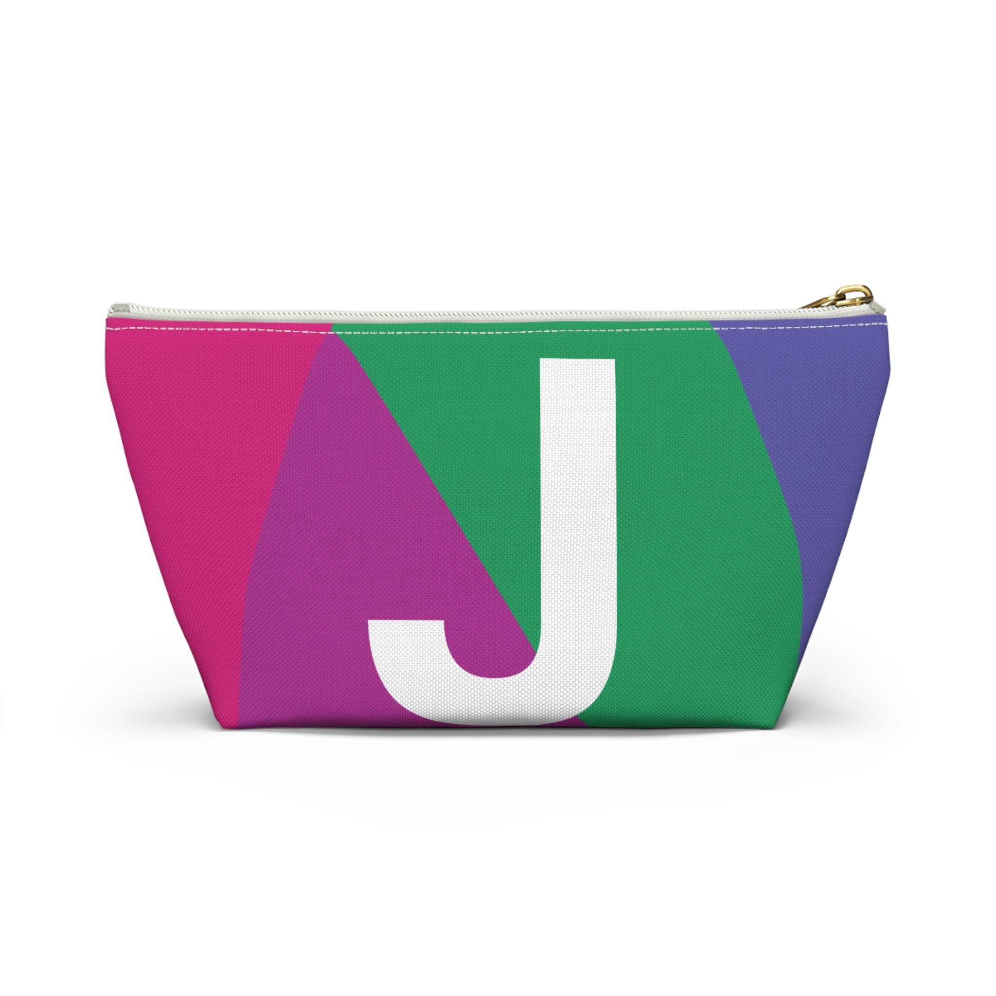Initials Colorblock Accessory Pouch — Monogram J T-Bottom Cosmetic Bag
