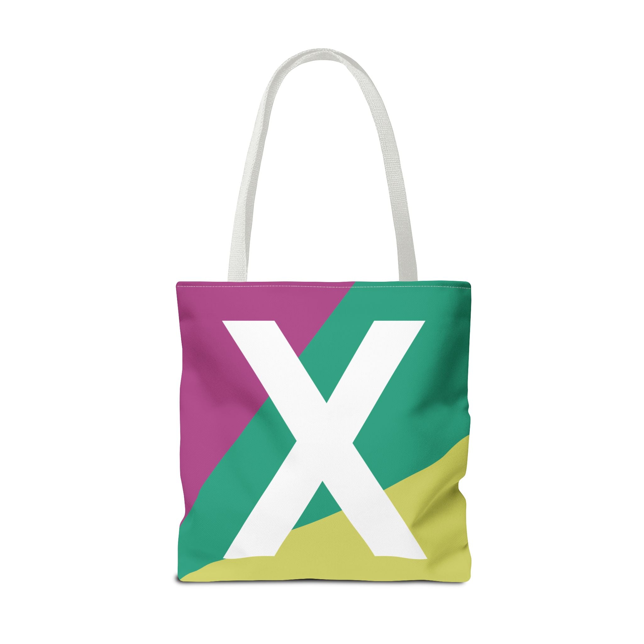 Monogram 'X' Colorblock Tote Bag — Personalized Initial X Shoulder Tote
