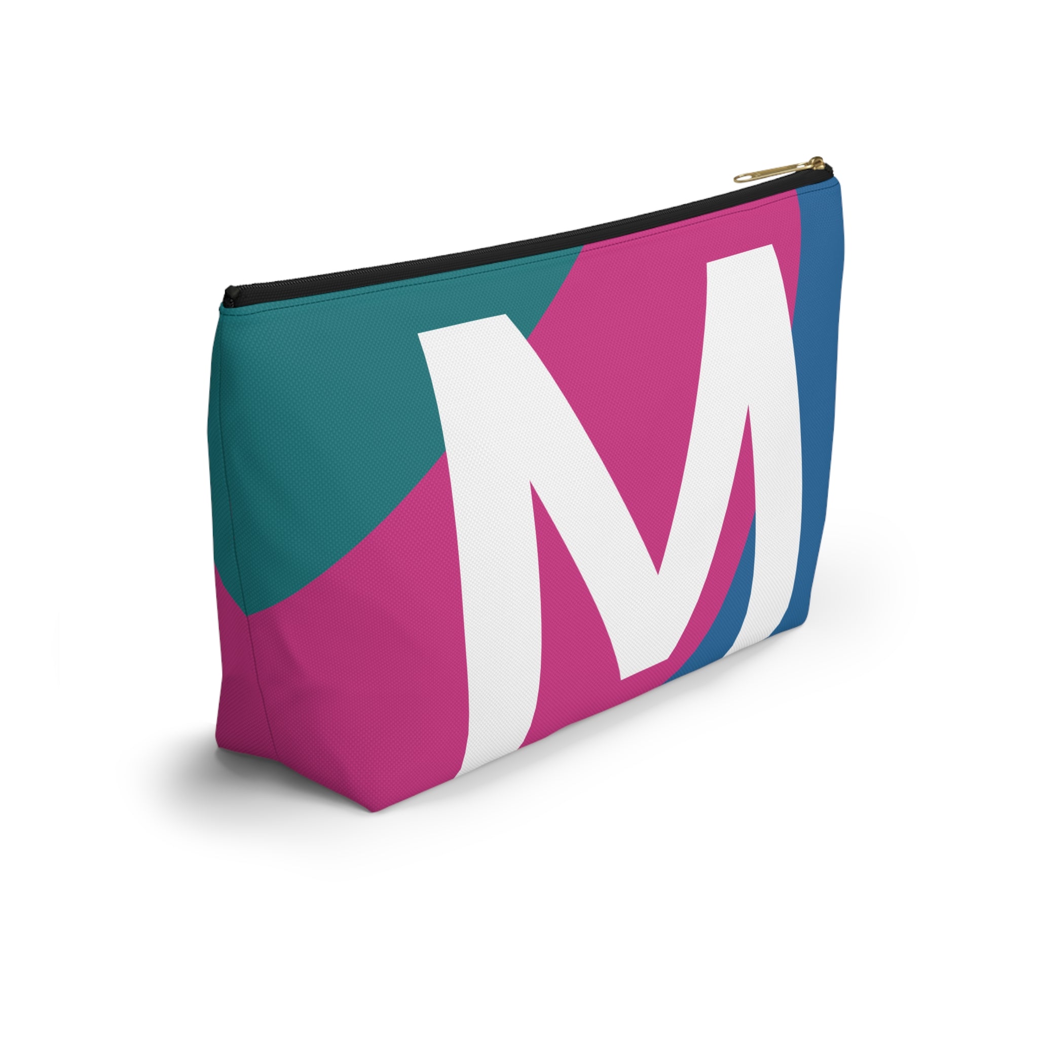 Initials Colorblock Accessory Pouch — Monogram M T-Bottom Cosmetic Bag