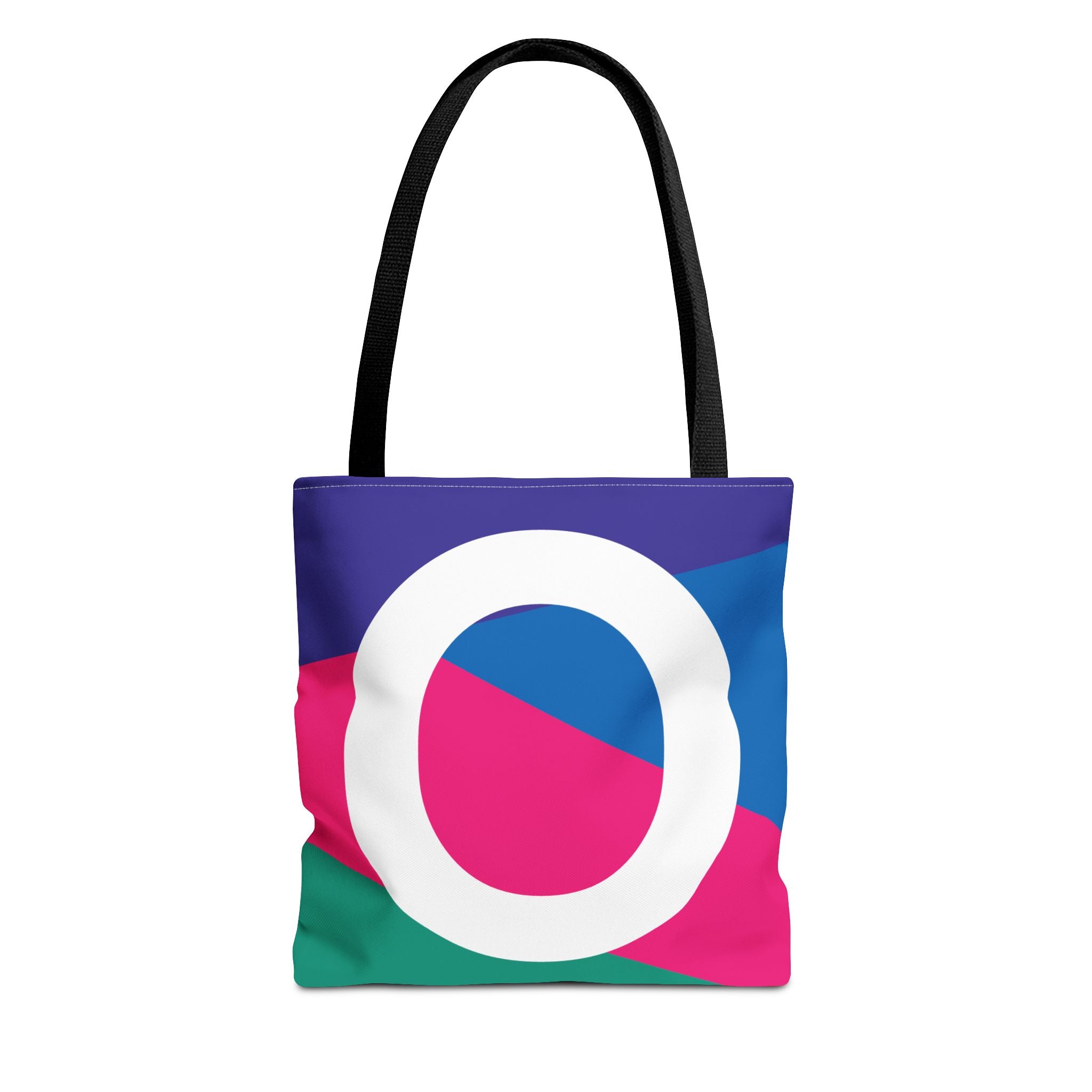 Monogram 'O' Colorblock Tote Bag — Personalized Initial O Shoulder Tote