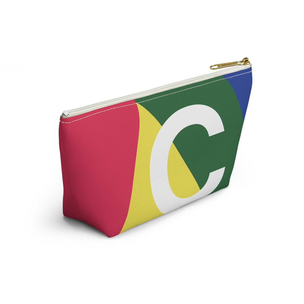 Initials Colorblock Accessory Pouch — Monogram C T-Bottom Cosmetic Bag