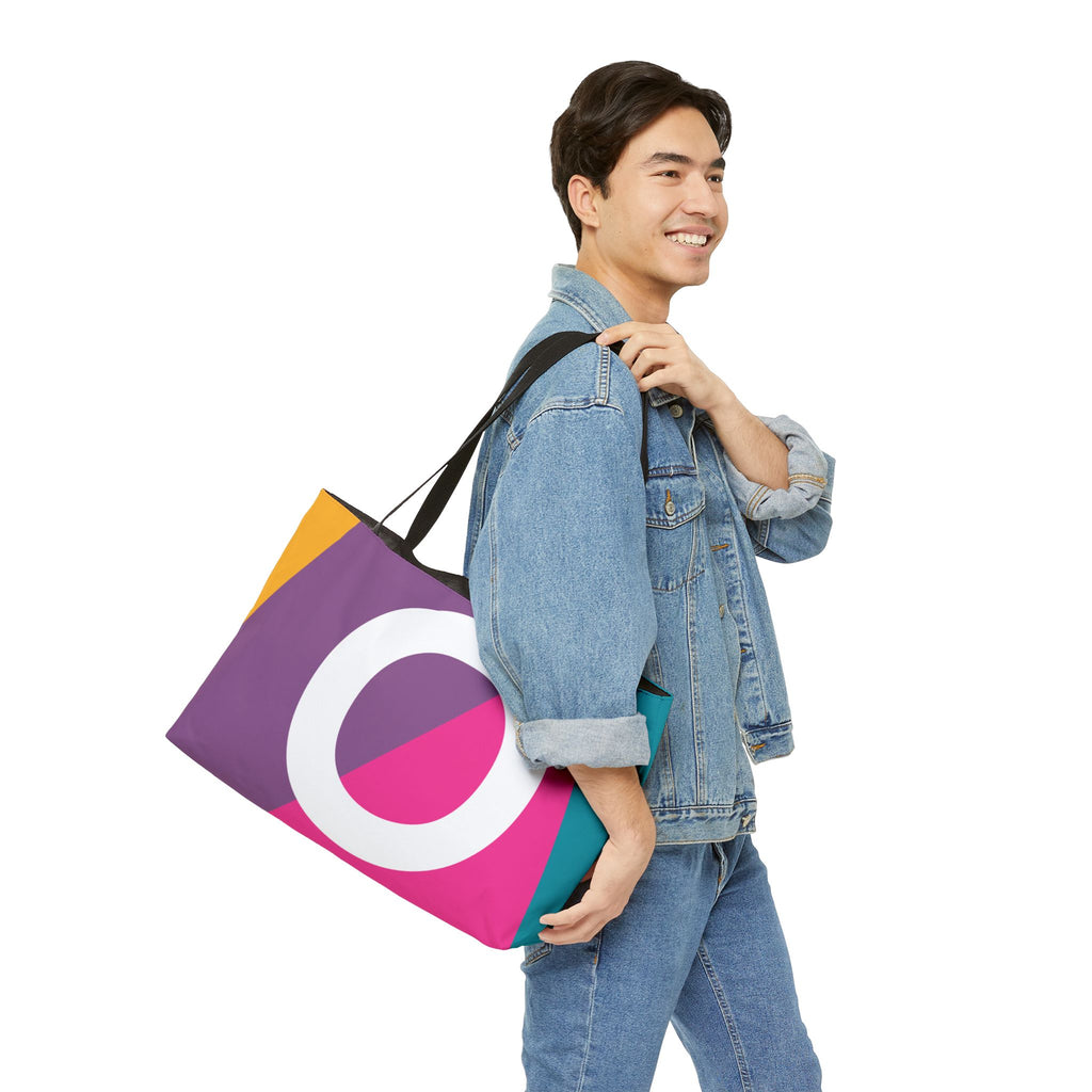 Personalized 'O' Colorblock Tote Bag — Monogram Weekender Tote