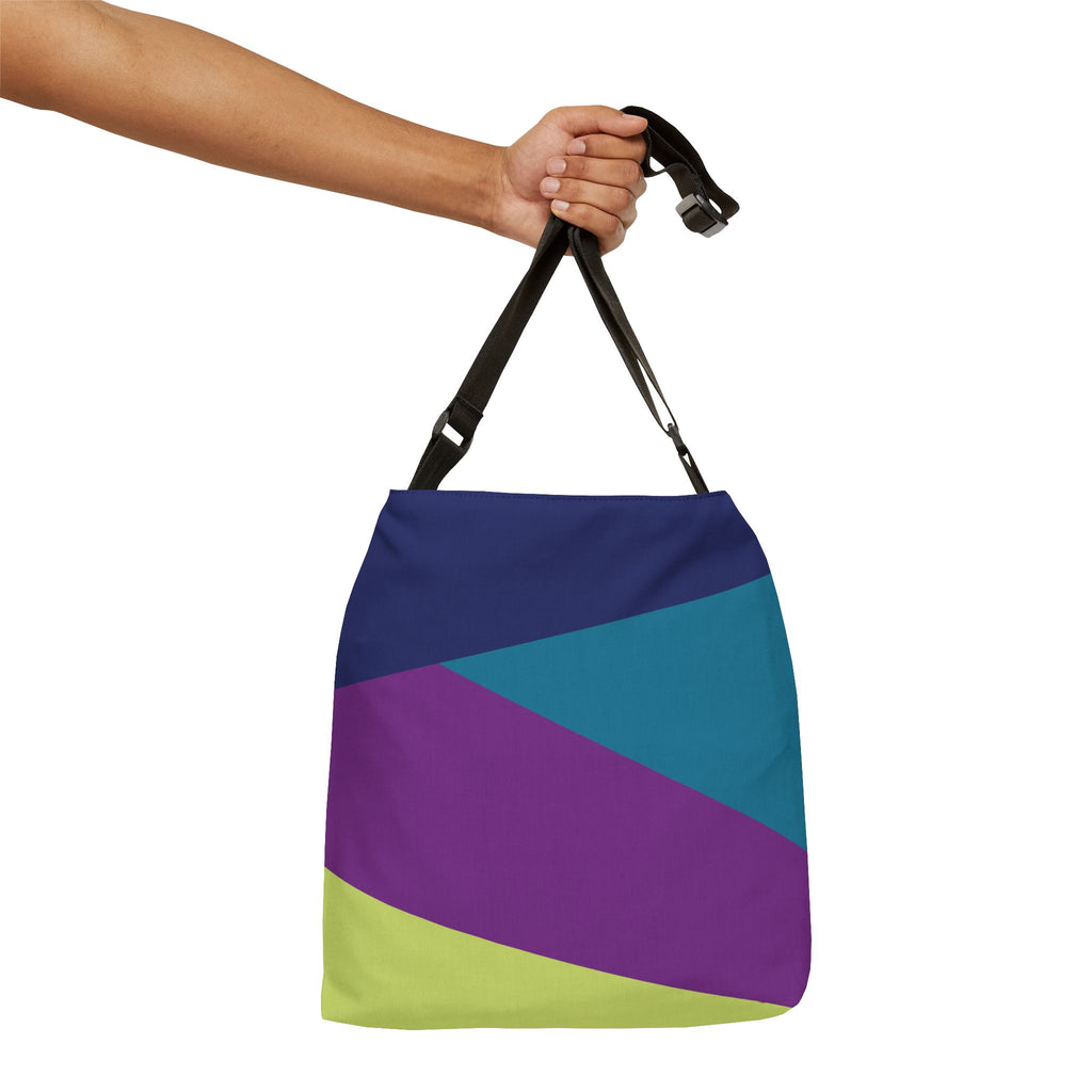 Colorblock Geometric Tote Bag — Adjustable Strap, Bright Abstract Pattern