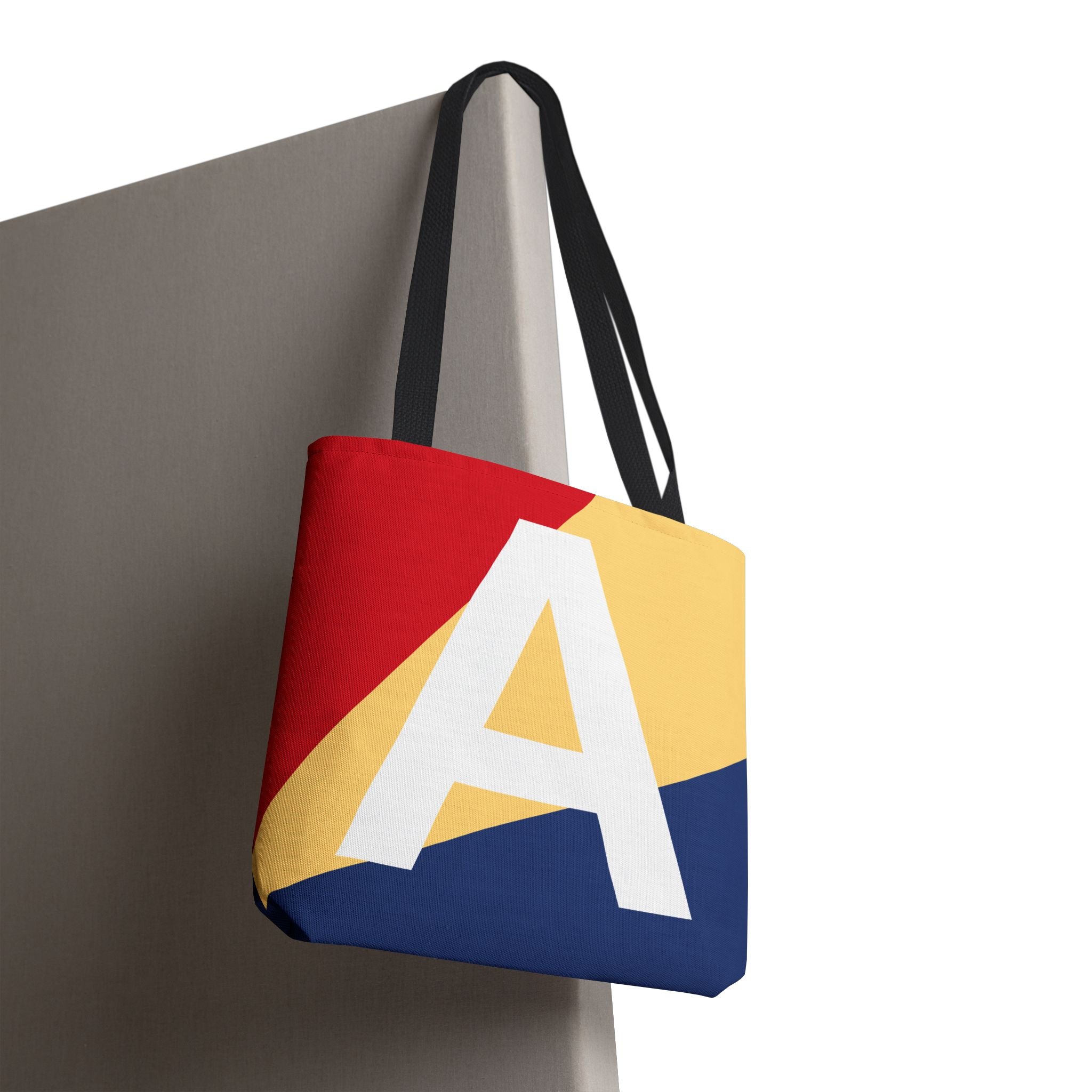Monogram 'A' Colorblock Tote Bag — Personalized Initial A Shoulder Tote