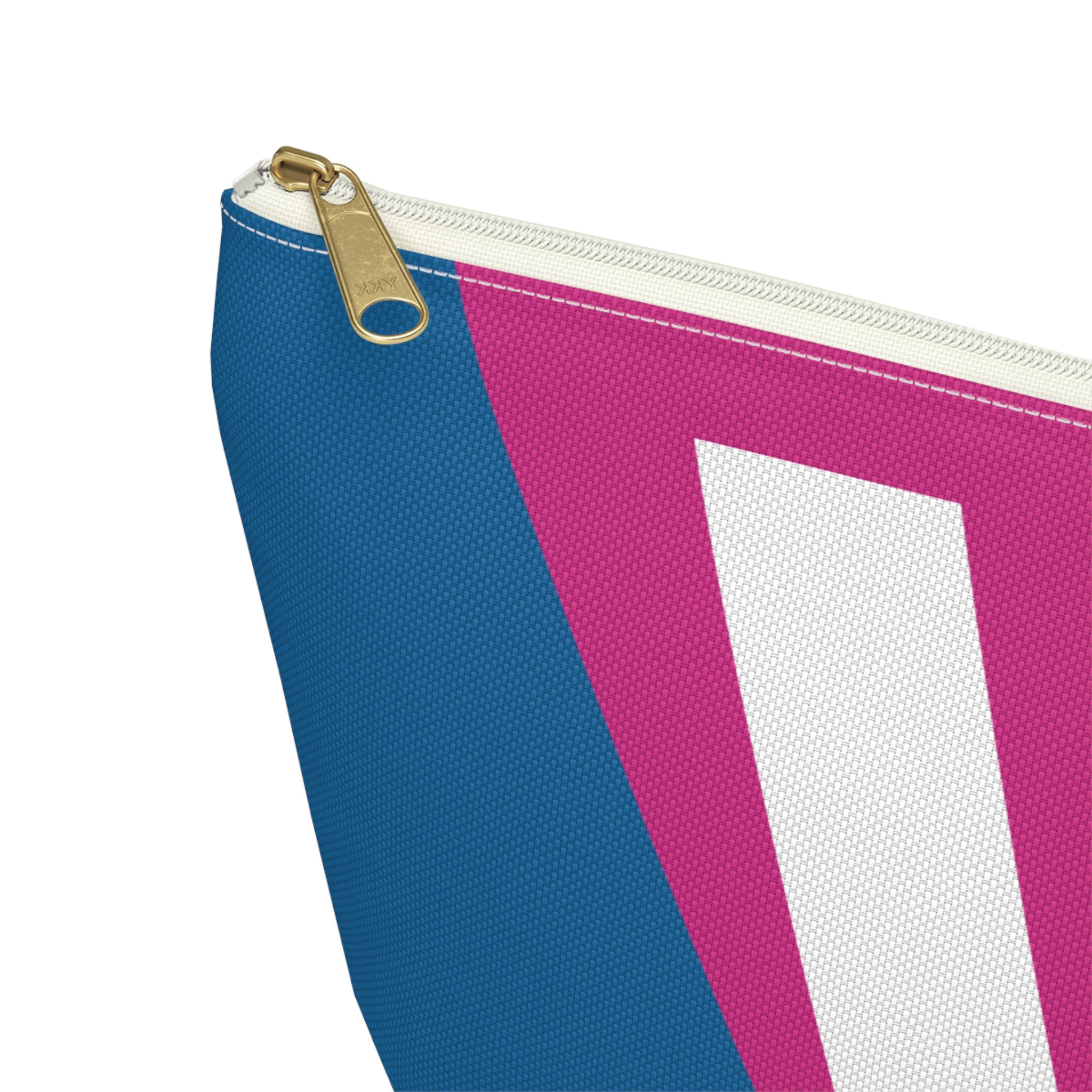 Initials Colorblock Accessory Pouch — Monogram V T-Bottom Cosmetic Bag