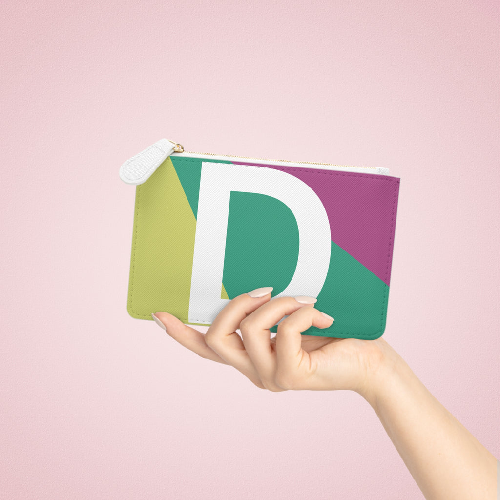 Initial D Mini Clutch — Colorblock Monogram Wristlet Wallet
