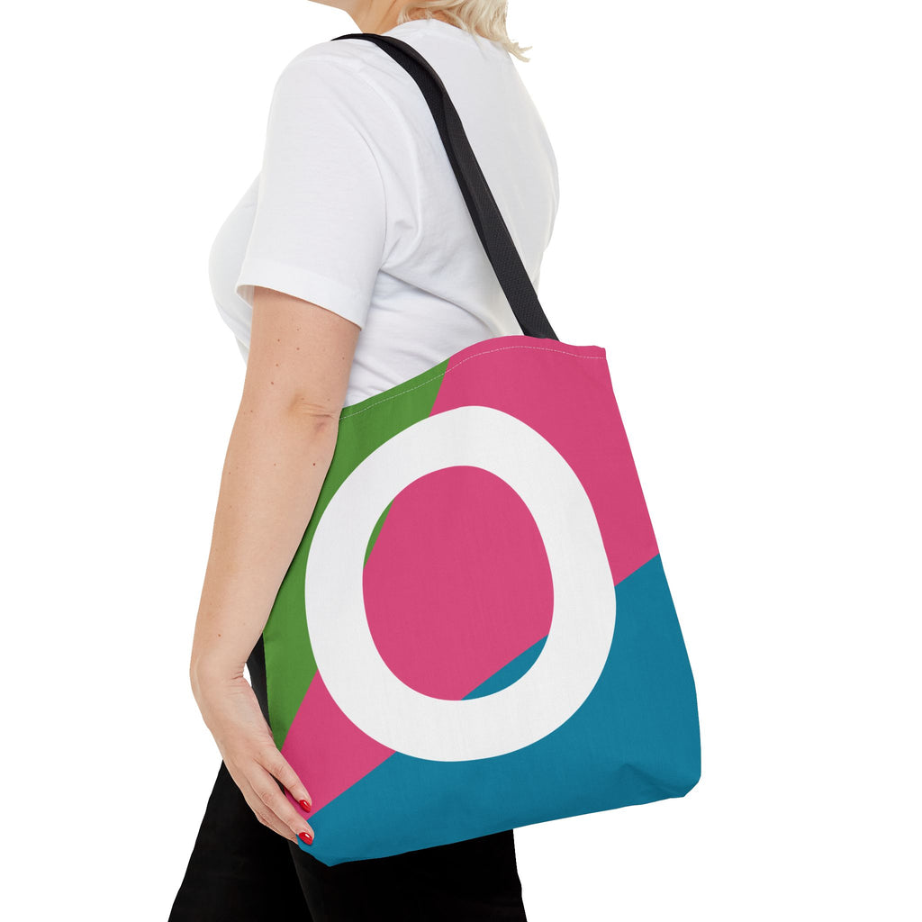 Monogram 'O' Colorblock Tote Bag — Personalized Initial O Shoulder Tote