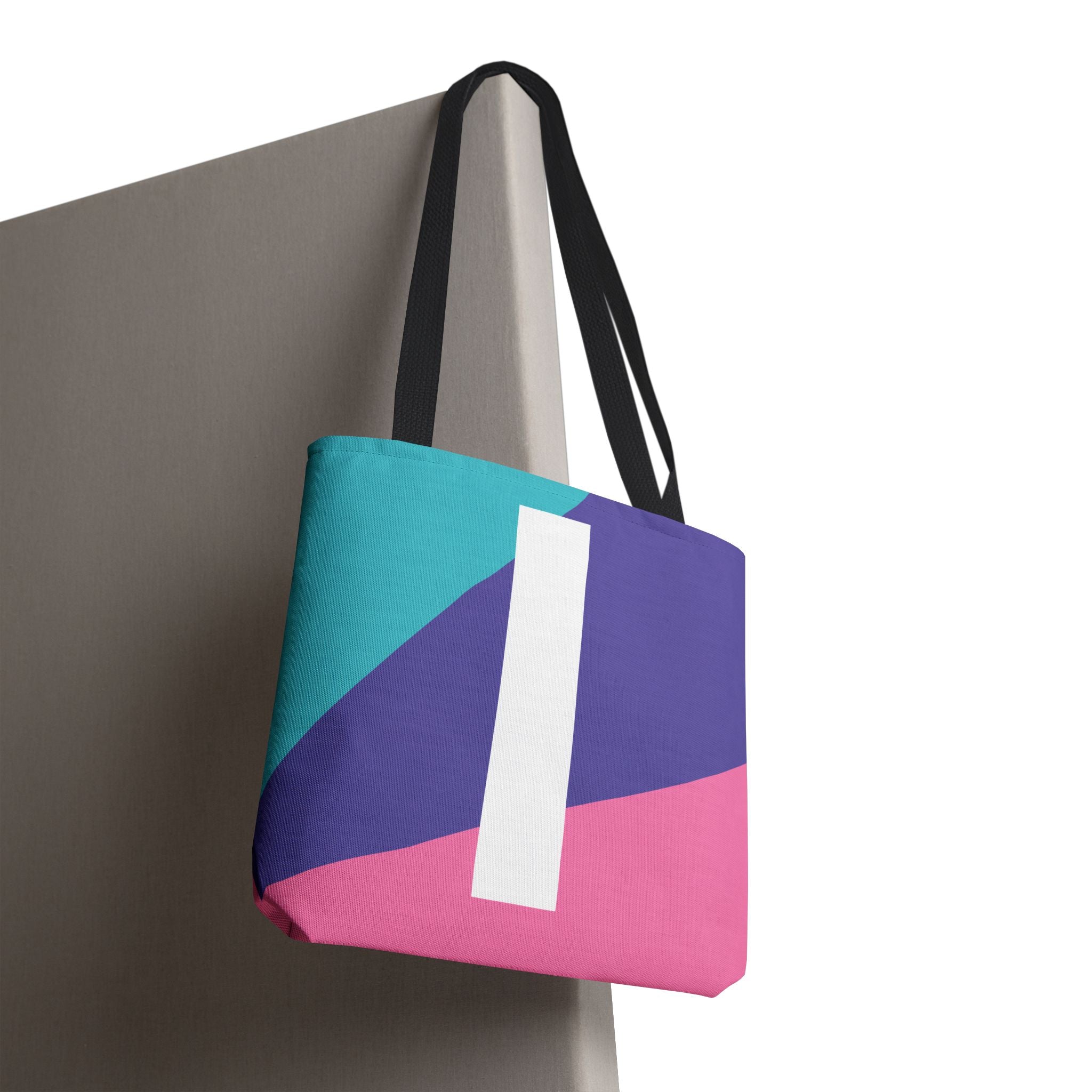 Monogram 'I' Colorblock Tote Bag — Personalized Initial I Shoulder Tote