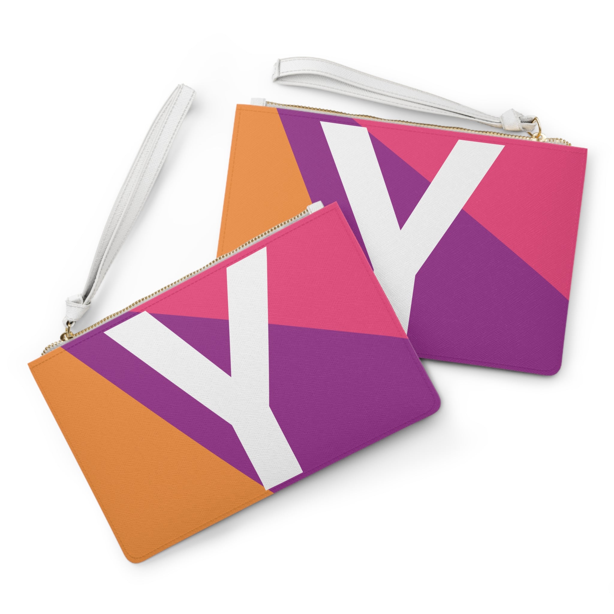 Monogram 'Y' Colorblock Clutch Bag — Bold Geometric Wristlet for Everyday & Gifts