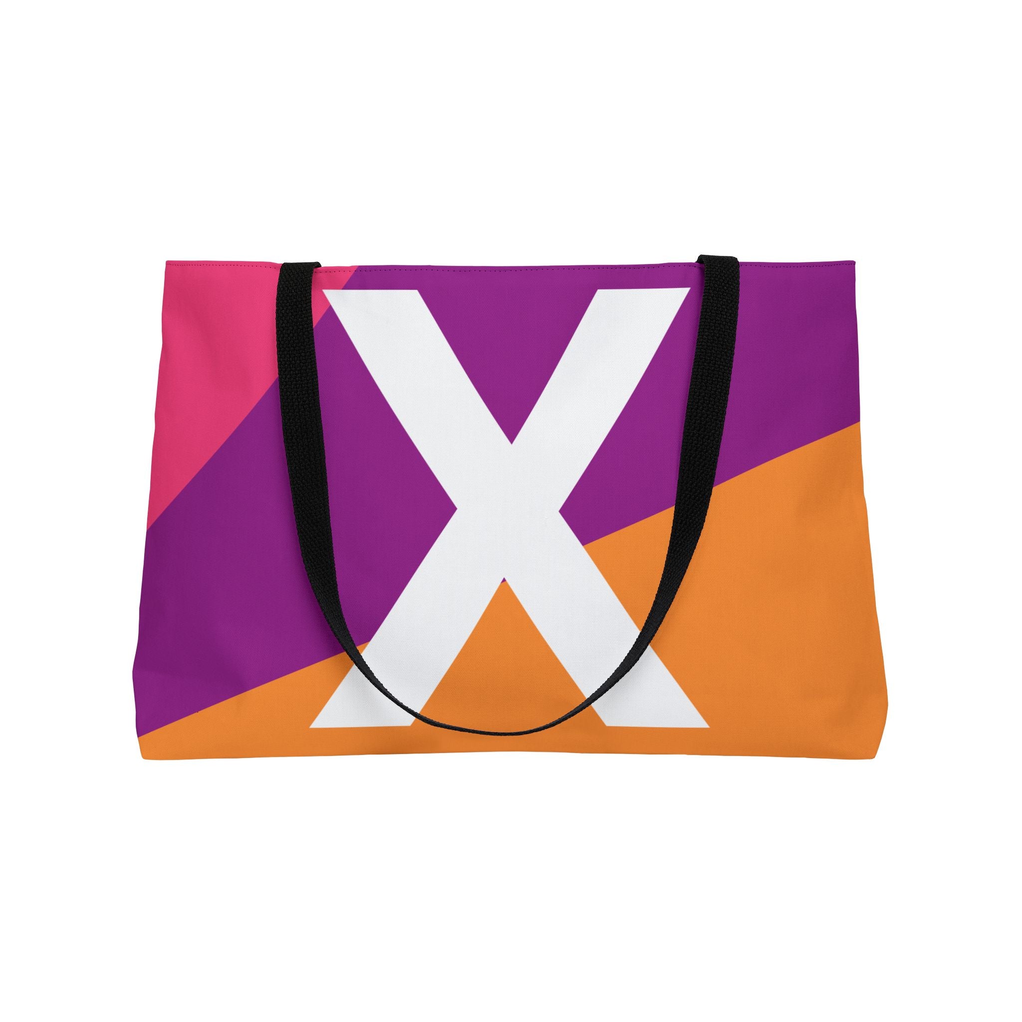 Personalized 'X' Colorblock Tote Bag — Monogram Weekender Tote