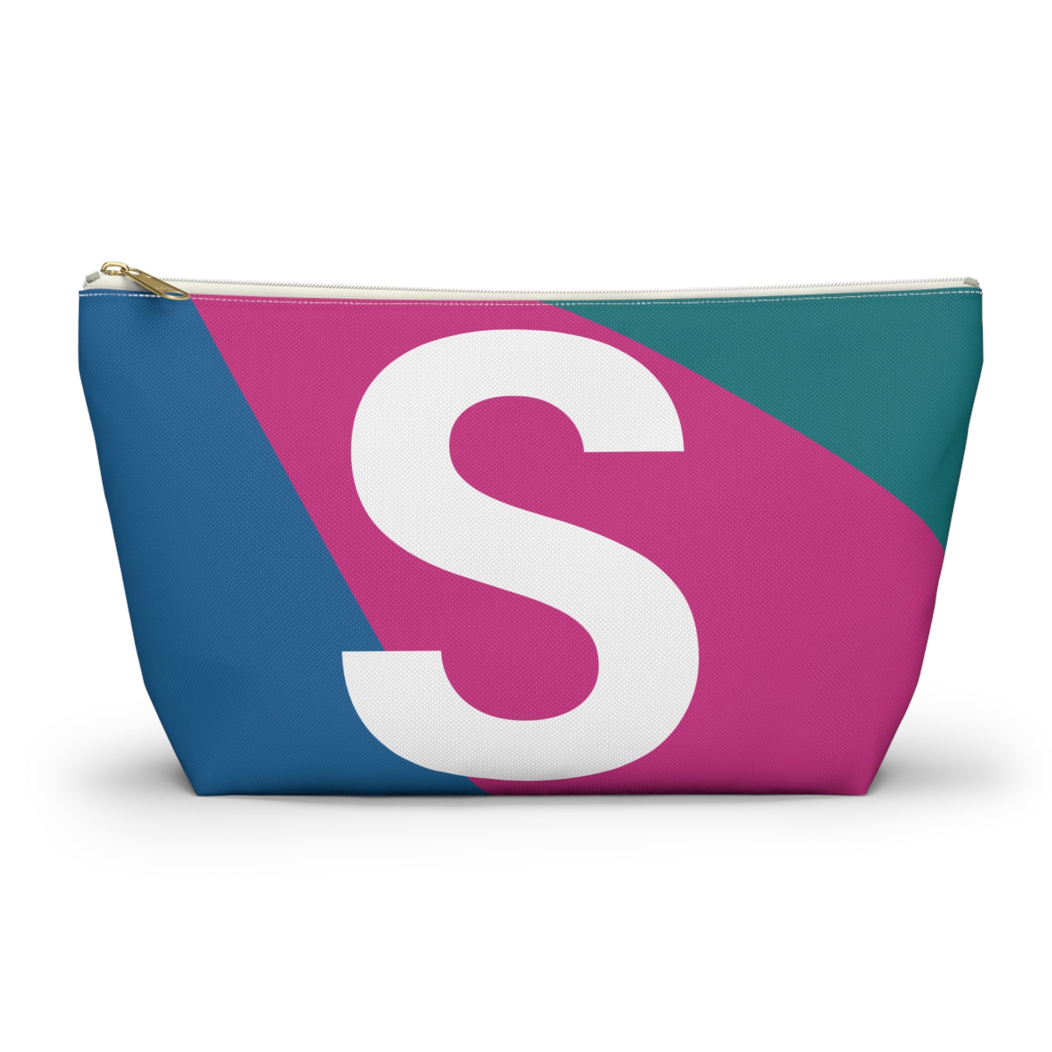 Initials Colorblock Accessory Pouch — Monogram S T-Bottom Cosmetic Bag