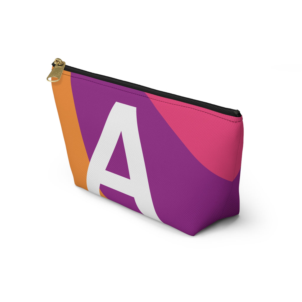 Initials Colorblock Accessory Pouch — Monogram A T-Bottom Cosmetic Bag