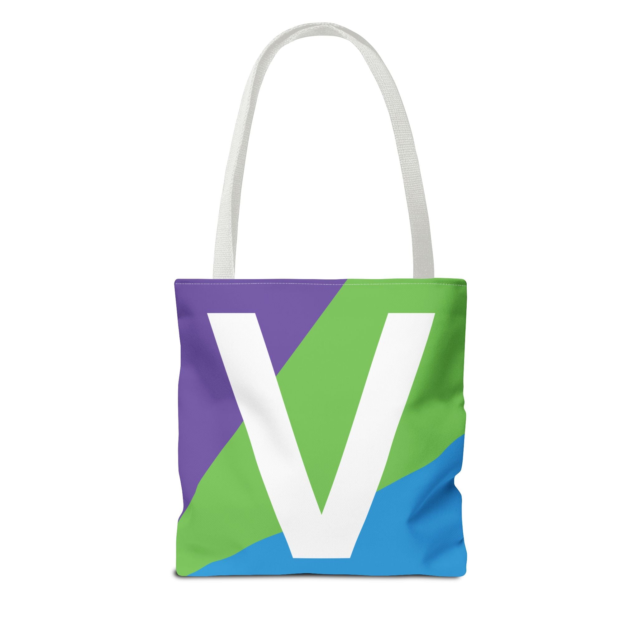 Monogram 'V' Colorblock Tote Bag — Personalized Initial V Shoulder Tote