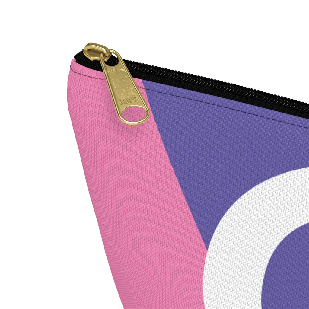 Initials Colorblock Accessory Pouch — Monogram C T-Bottom Cosmetic Bag