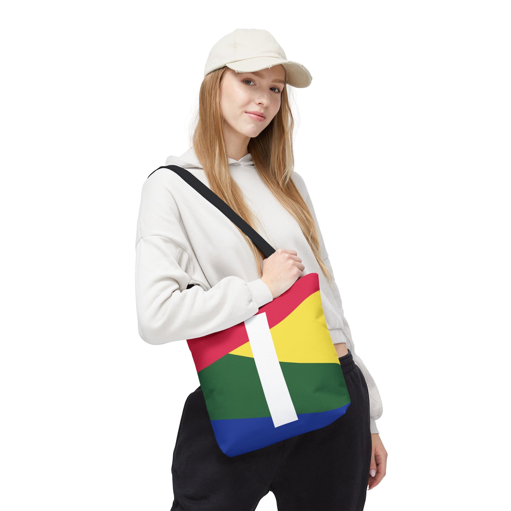 Monogram 'I' Colorblock Tote Bag — Personalized Initial I Shoulder Tote