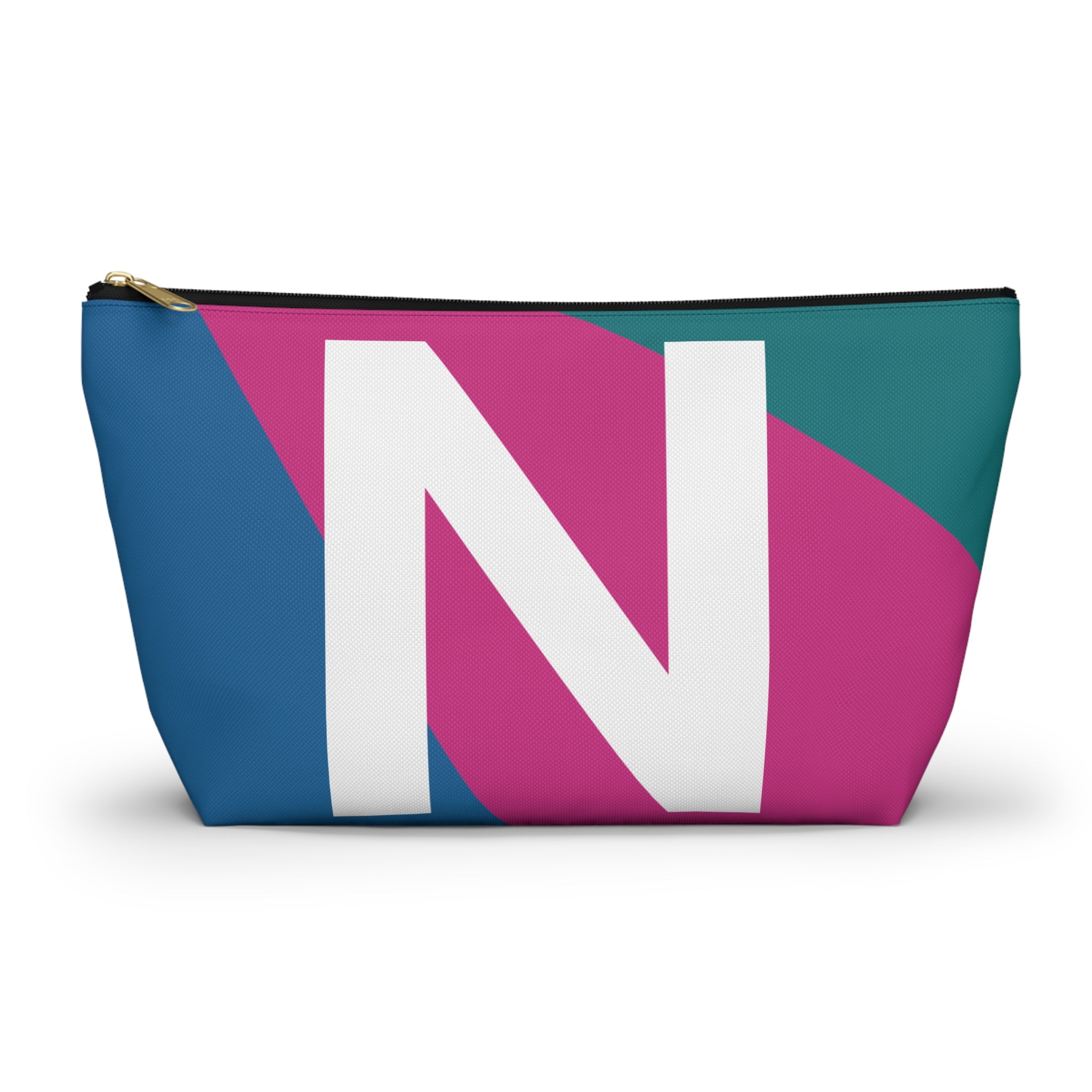 Initials Colorblock Accessory Pouch — Monogram N T-Bottom Cosmetic Bag