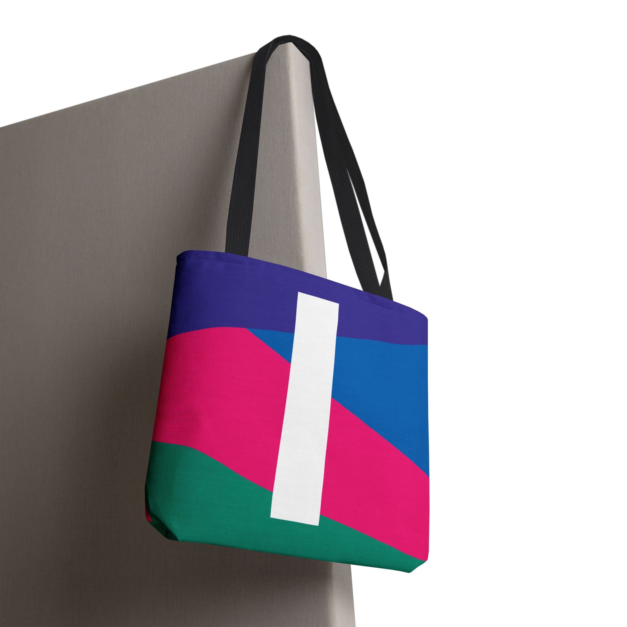 Monogram 'I' Colorblock Tote Bag — Personalized Initial I Shoulder Tote