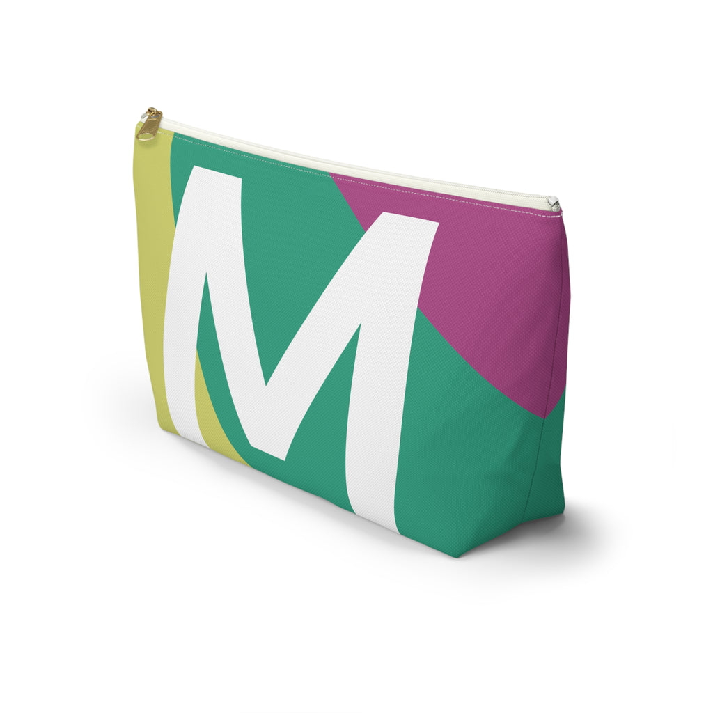 Initials Colorblock Accessory Pouch — Monogram M T-Bottom Cosmetic Bag