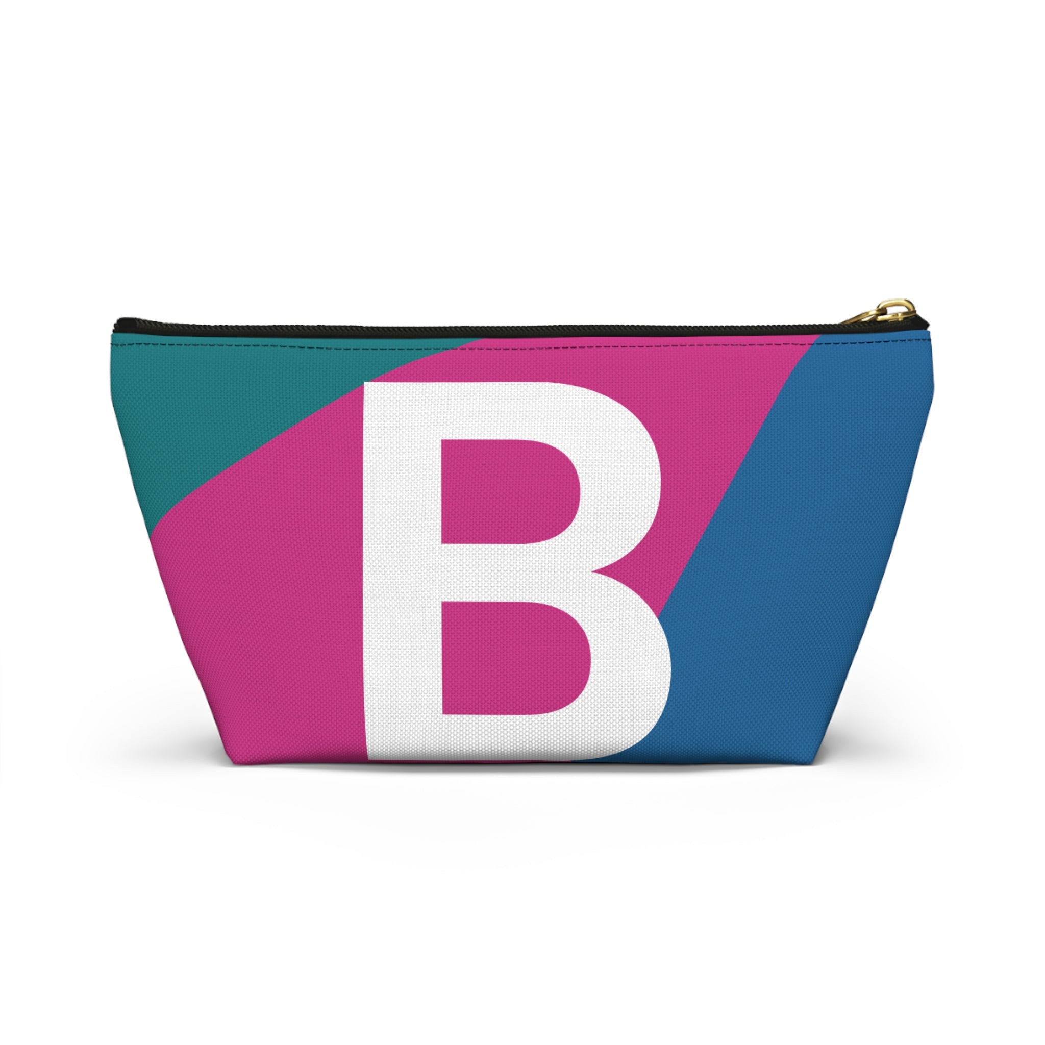 Initials Colorblock Accessory Pouch — Monogram B T-Bottom Cosmetic Bag