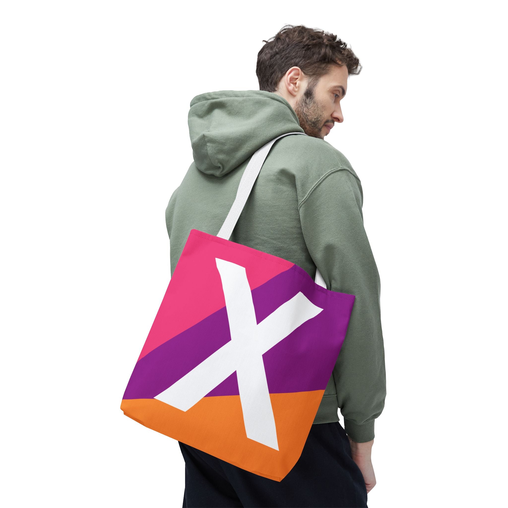 Monogram 'X' Colorblock Tote Bag — Personalized Initial X Shoulder Tote