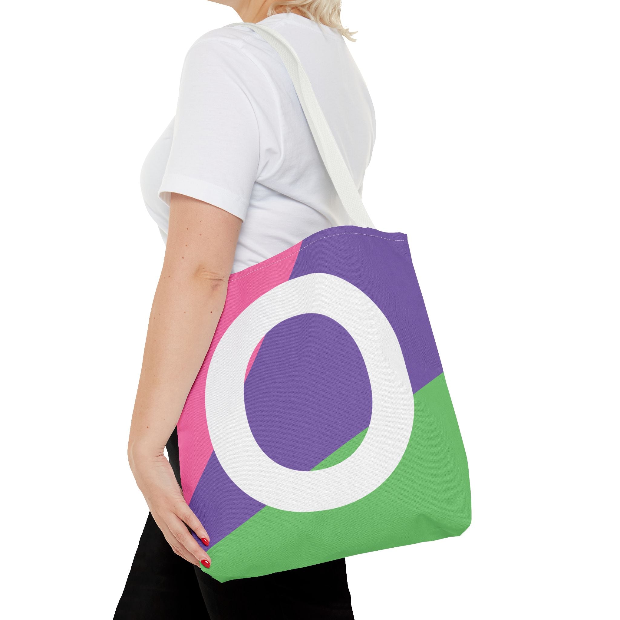 Monogram 'O' Colorblock Tote Bag — Personalized Initial O Shoulder Tote