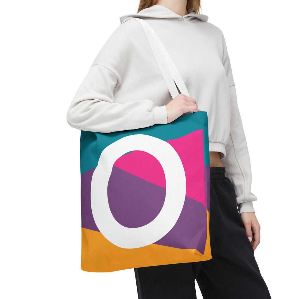 Monogram 'O' Colorblock Tote Bag — Personalized Initial O Shoulder Tote
