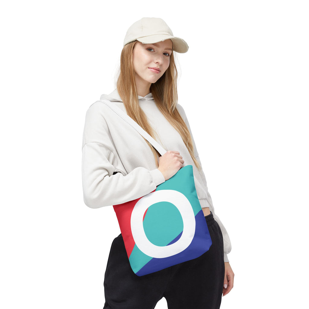 Monogram 'O' Colorblock Tote Bag — Personalized Initial O Shoulder Tote