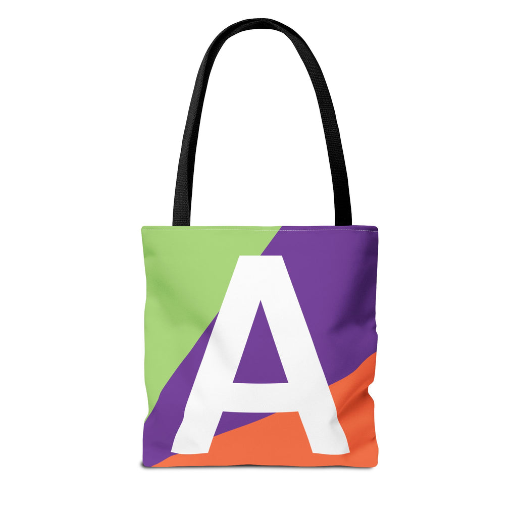 Monogram 'A' Colorblock Tote Bag — Personalized Initial A Shoulder Tote