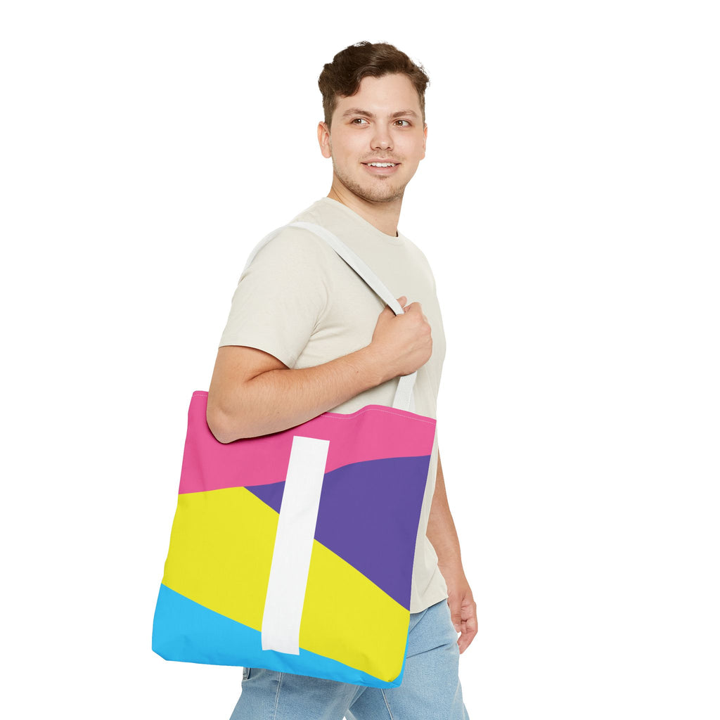 Monogram 'I' Colorblock Tote Bag — Personalized Initial I Shoulder Tote