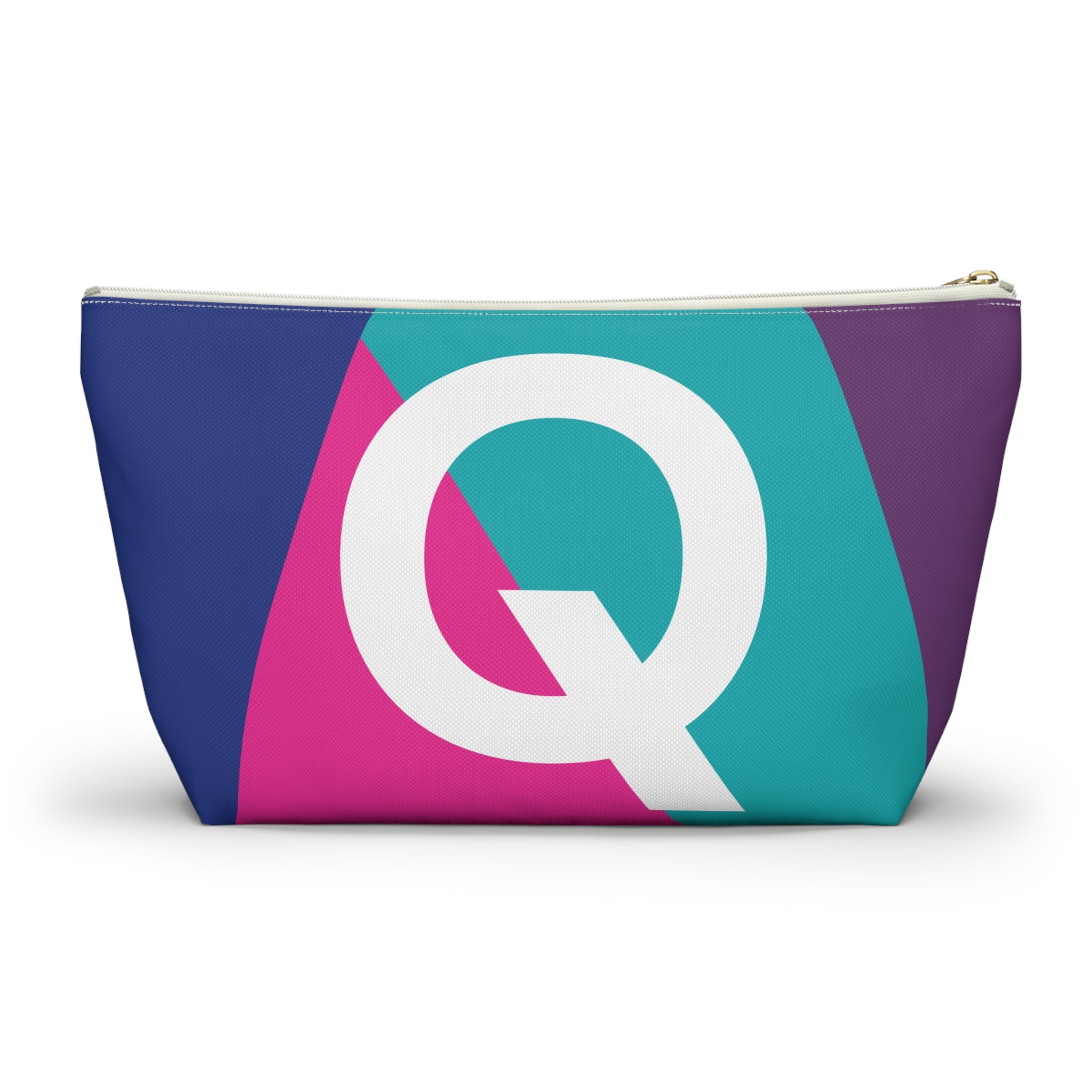 Colorblock Accessory Pouch — Monogram Q T-Bottom Cosmetic Bag
