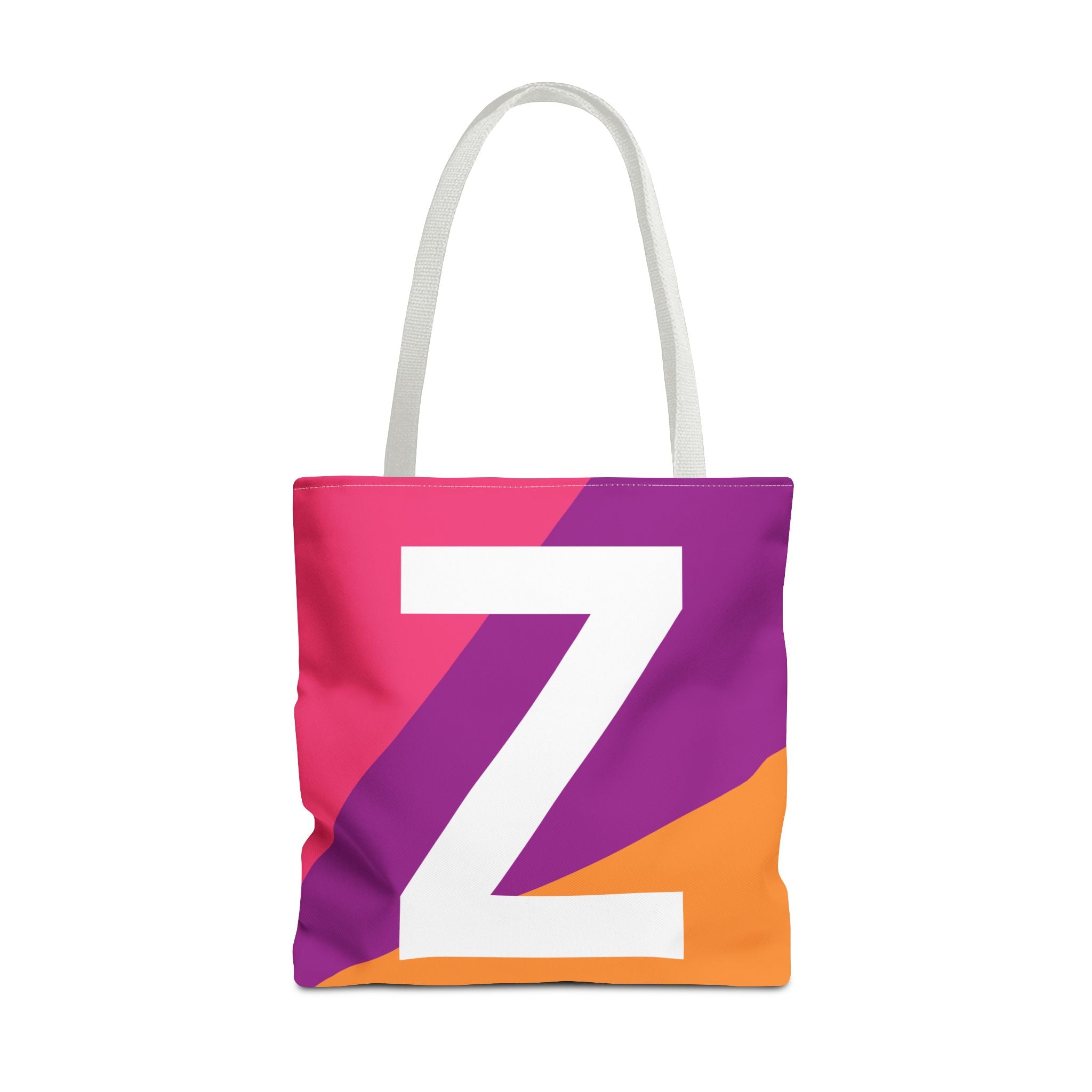 Monogram 'Z' Colorblock Tote Bag — Personalized Initial Z Shoulder Tote