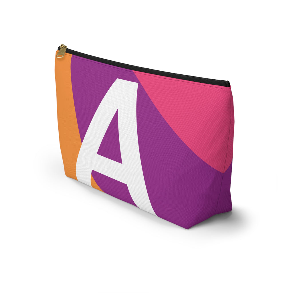 Initials Colorblock Accessory Pouch — Monogram A T-Bottom Cosmetic Bag