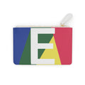 Initial E Mini Clutch — Colorblock Monogram Wristlet Wallet
