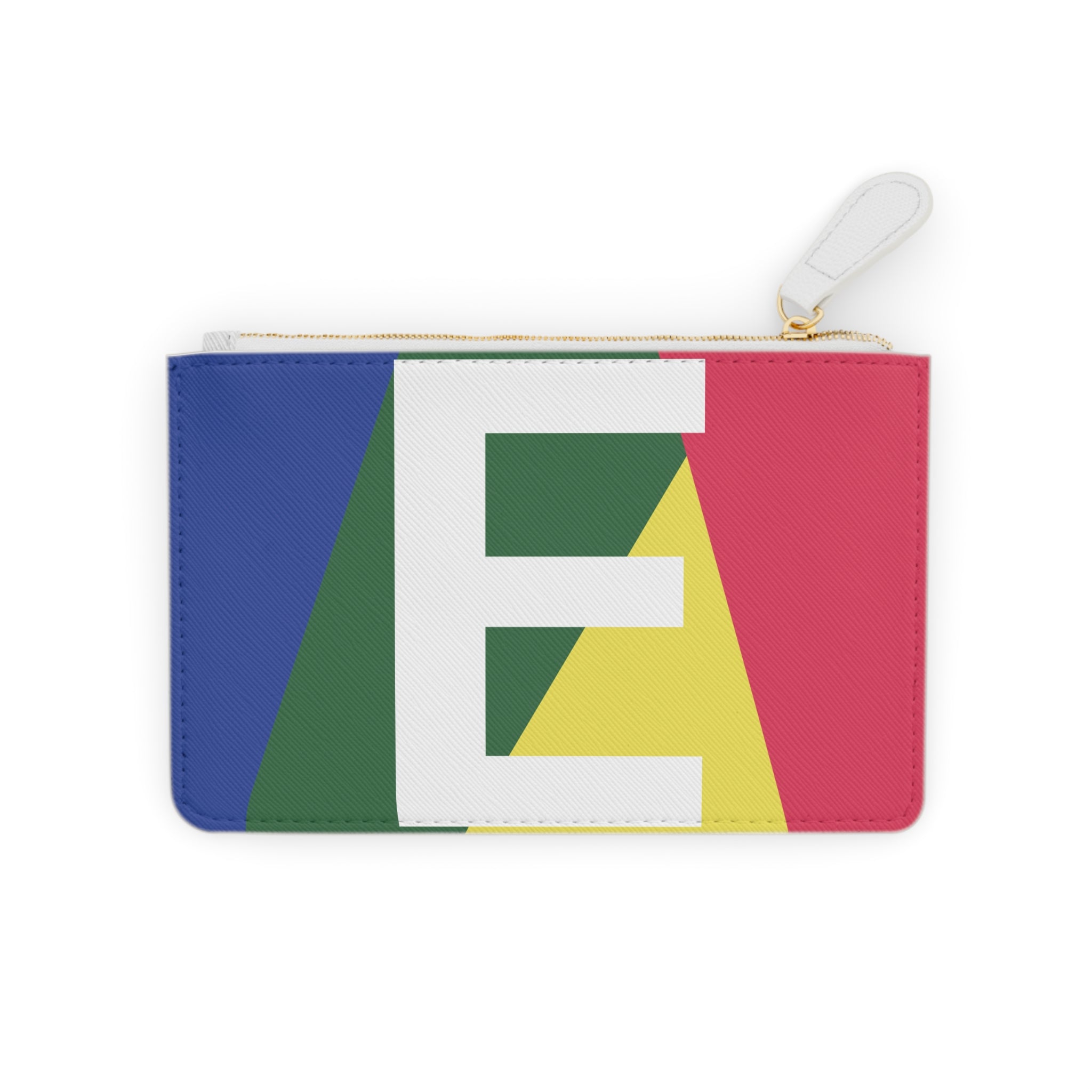 Initial E Mini Clutch — Colorblock Monogram Wristlet Wallet