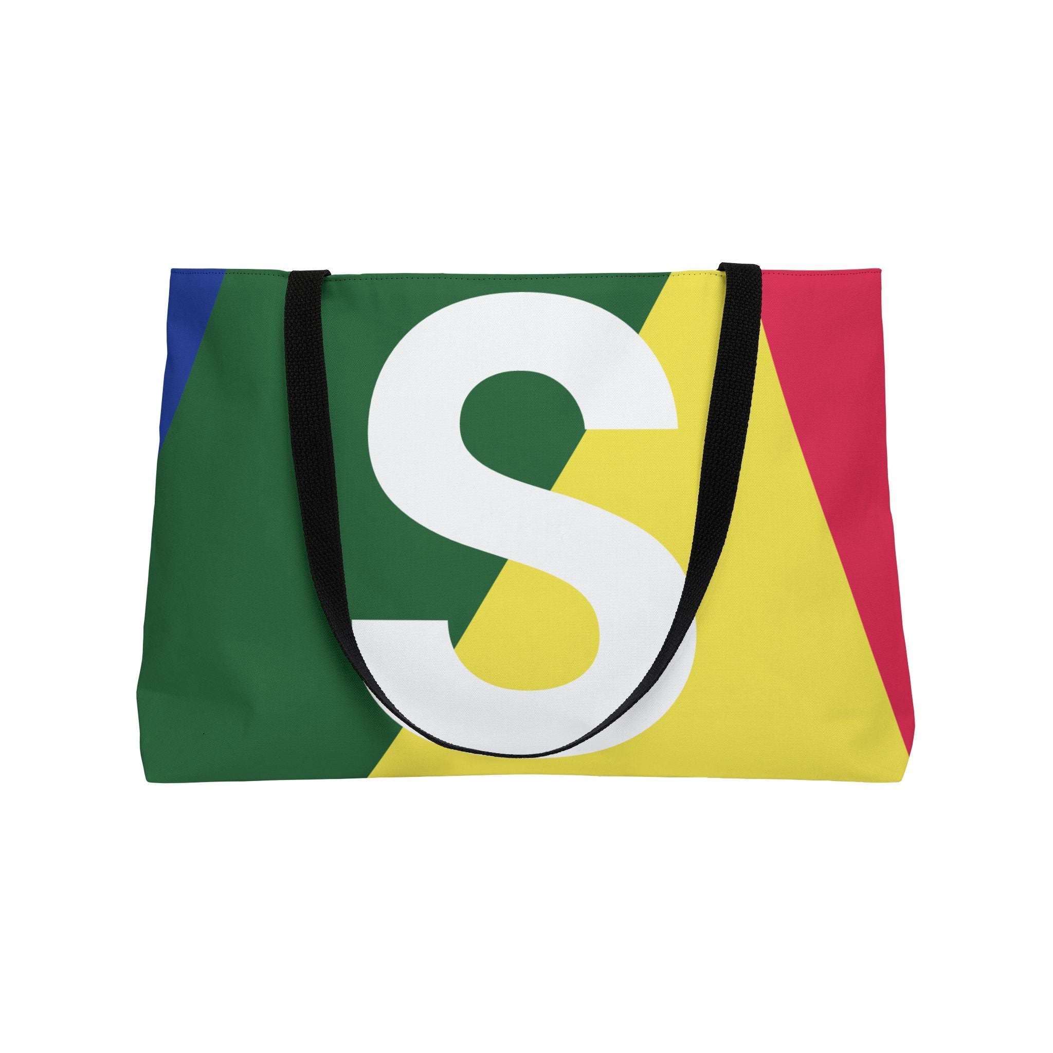 Personalized 'S' Colorblock Tote Bag — Monogram Weekender Tote