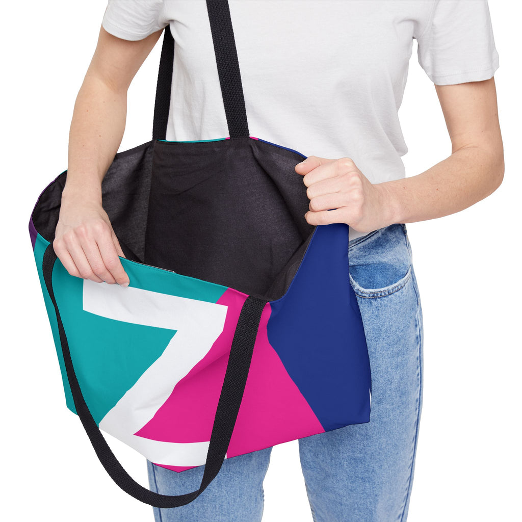 Personalized 'Z' Colorblock Tote Bag — Monogram Weekender Tote