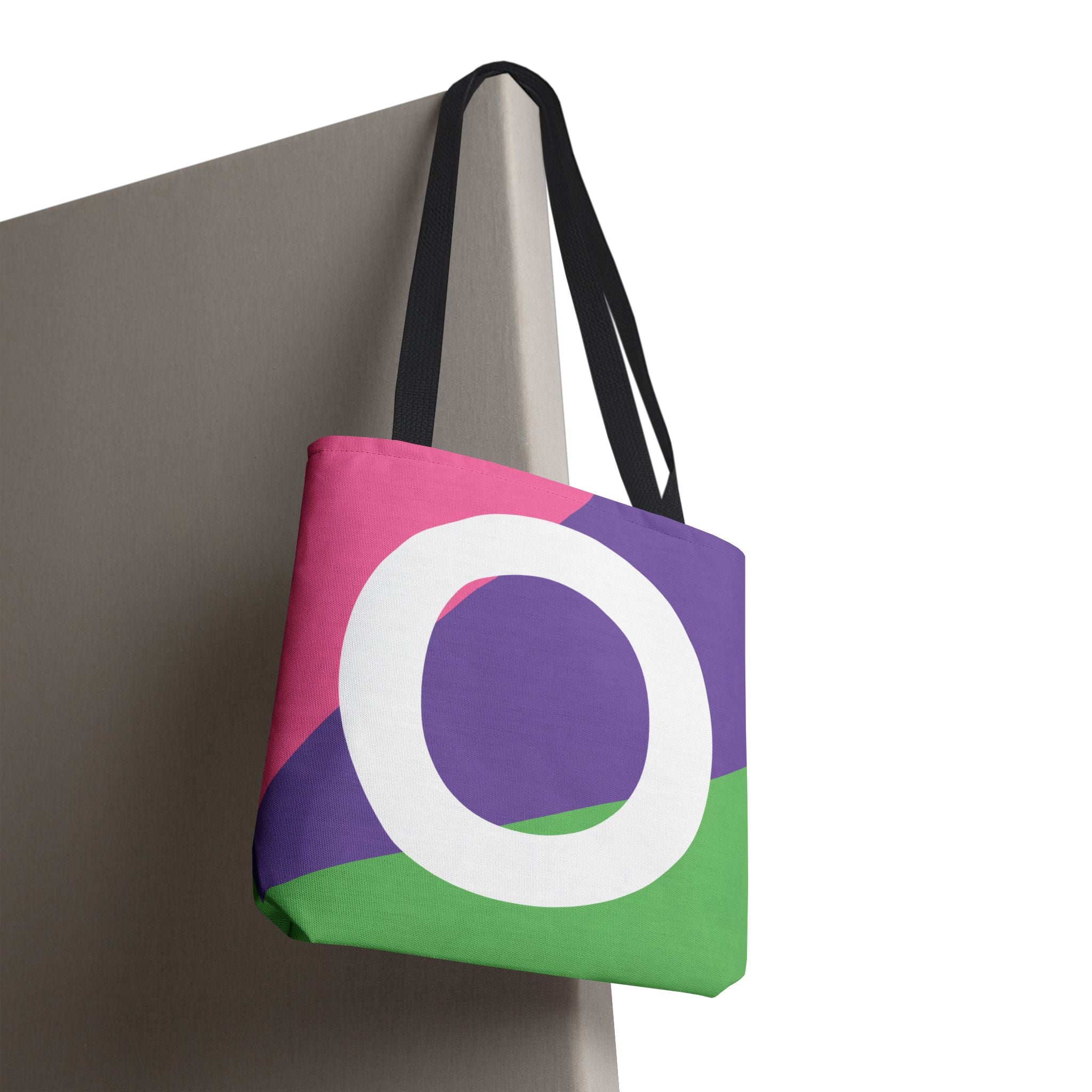 Monogram 'O' Colorblock Tote Bag — Personalized Initial O Shoulder Tote