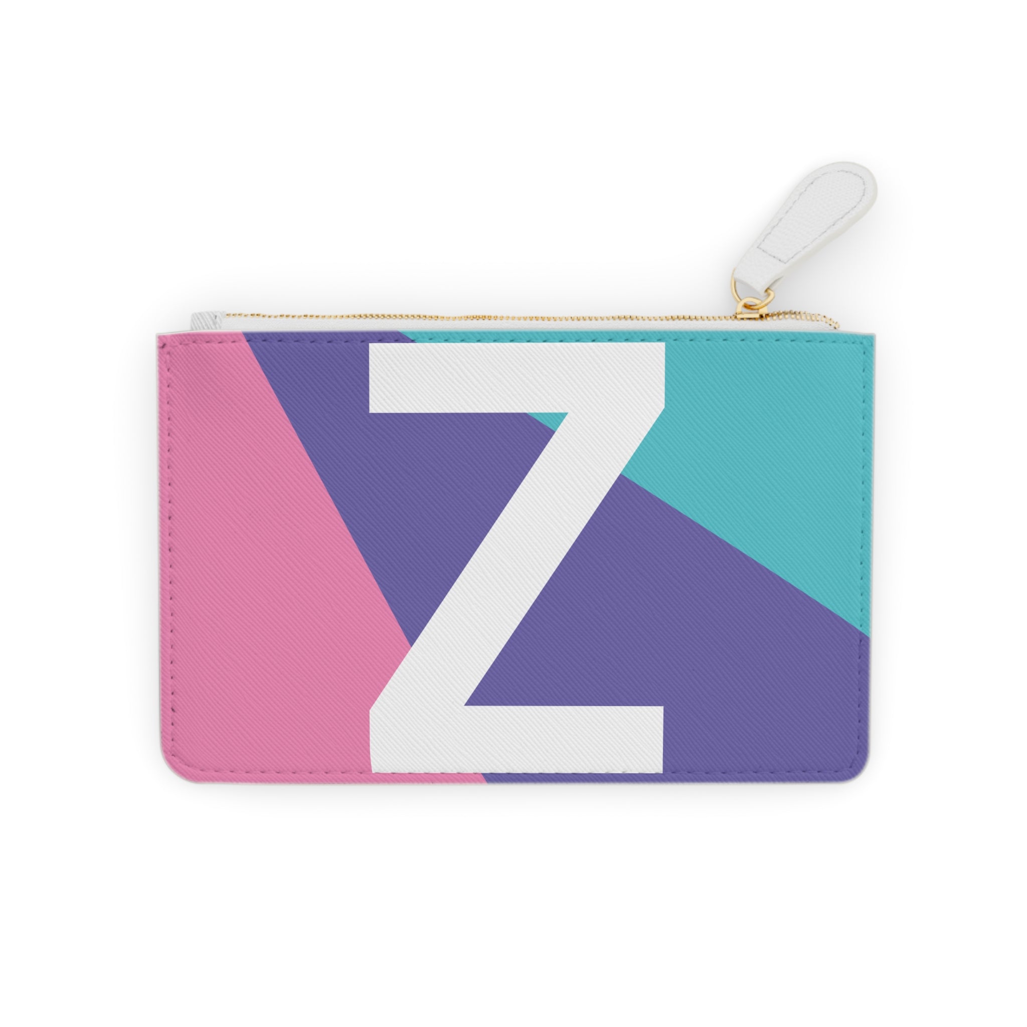 Initial Z Mini Clutch — Colorblock Monogram Wristlet Wallet