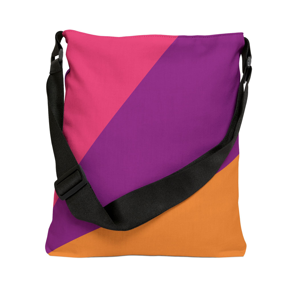 Colorblock Geometric Tote Bag — Adjustable Strap, Bright Abstract Pattern