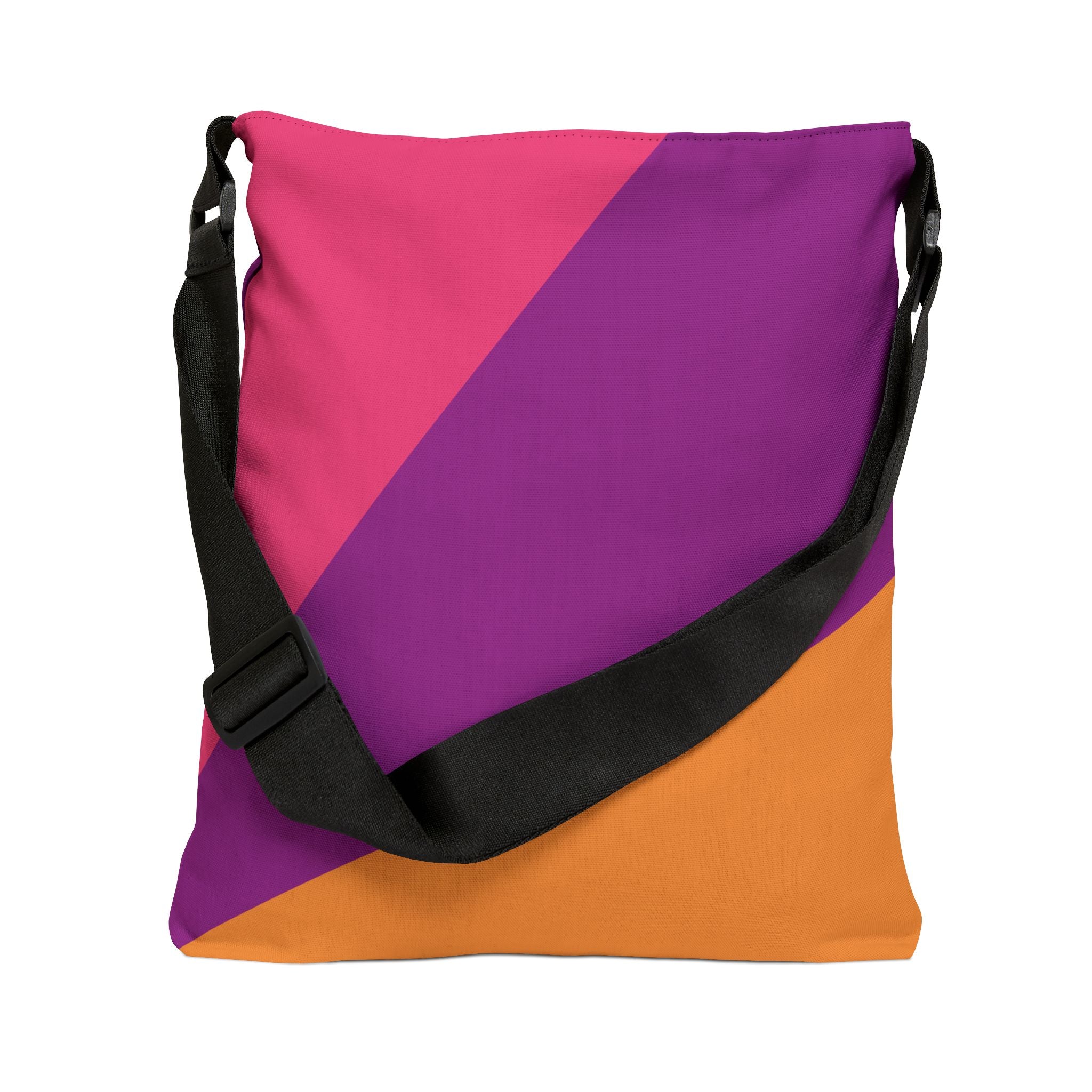 Colorblock Geometric Tote Bag — Adjustable Strap, Bright Abstract Pattern