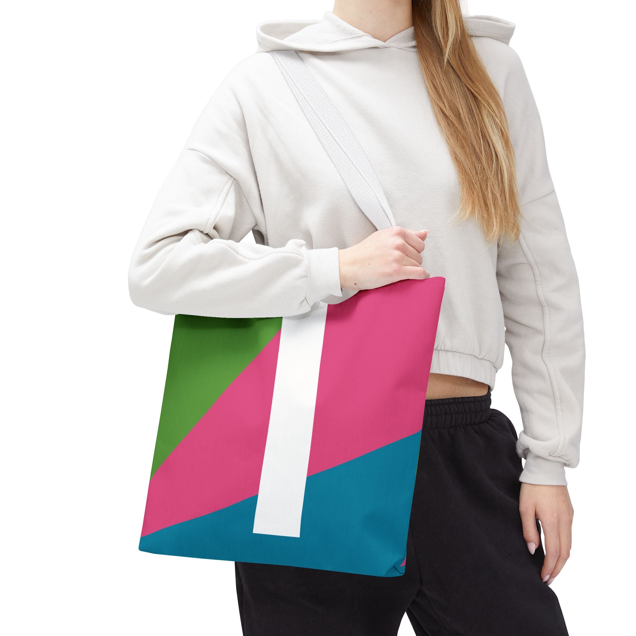 Monogram 'I' Colorblock Tote Bag — Personalized Initial I Shoulder Tote