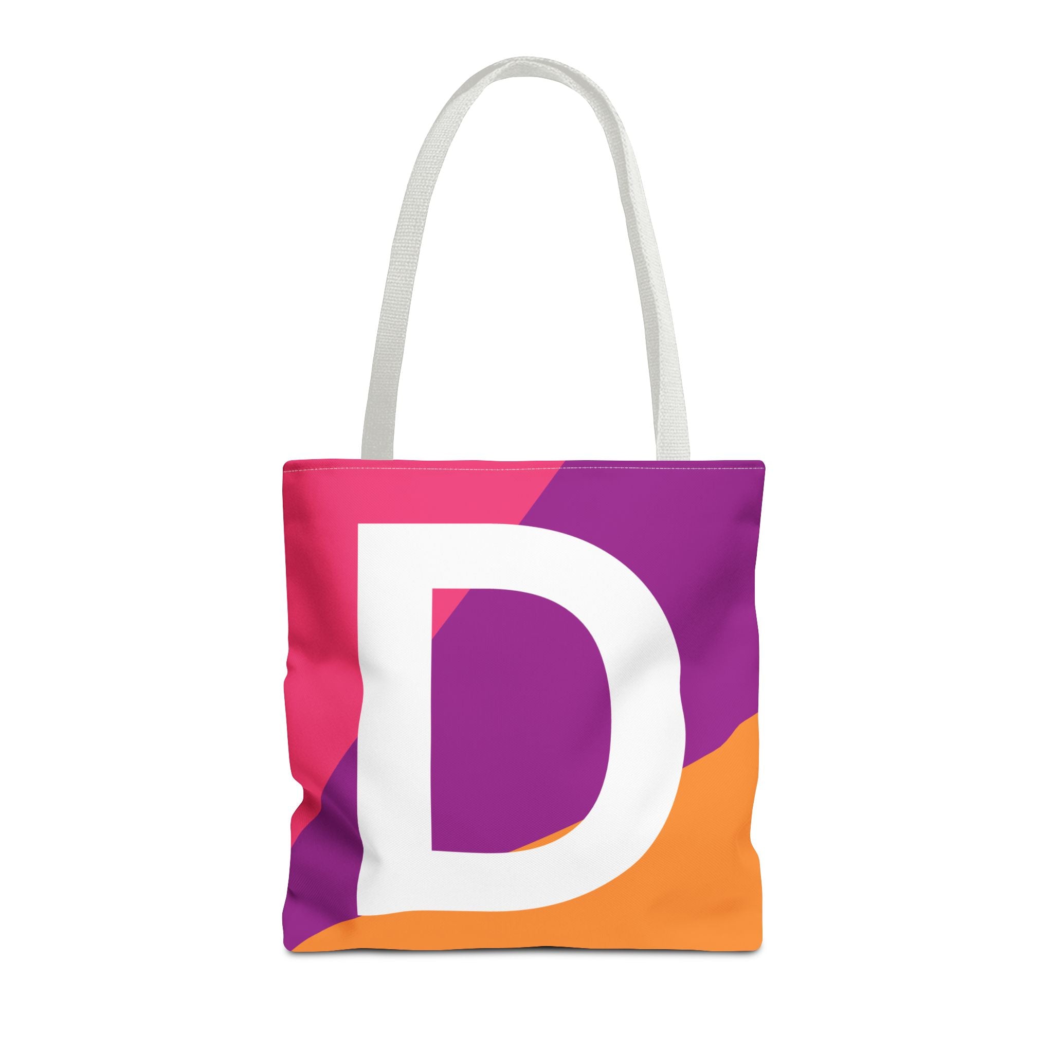 Monogram 'D' Colorblock Tote Bag — Personalized Initial D Shoulder Tote