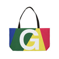 Personalized 'G' Colorblock Tote Bag — Monogram Weekender Tote