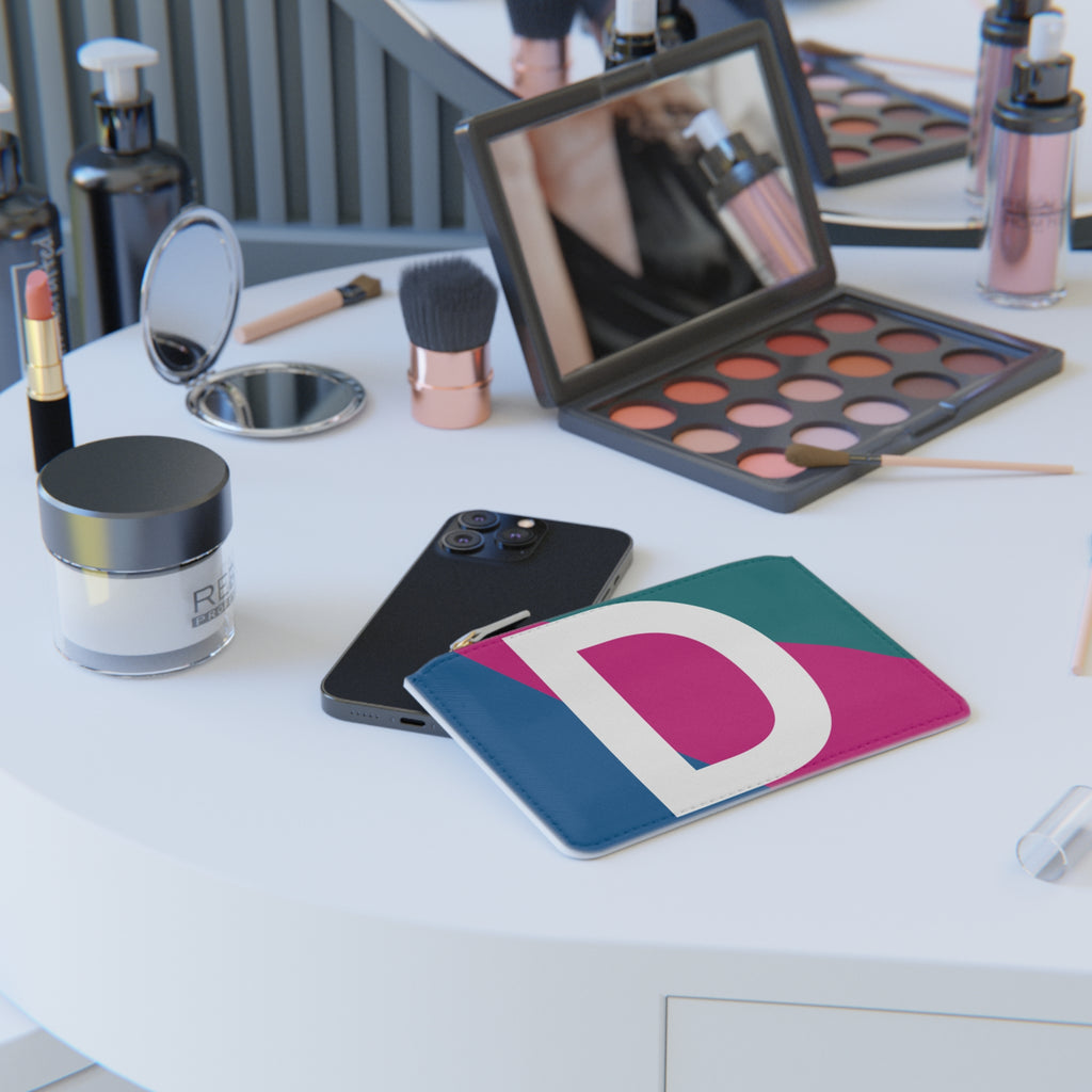 Initial D Mini Clutch — Colorblock Monogram Wristlet Wallet