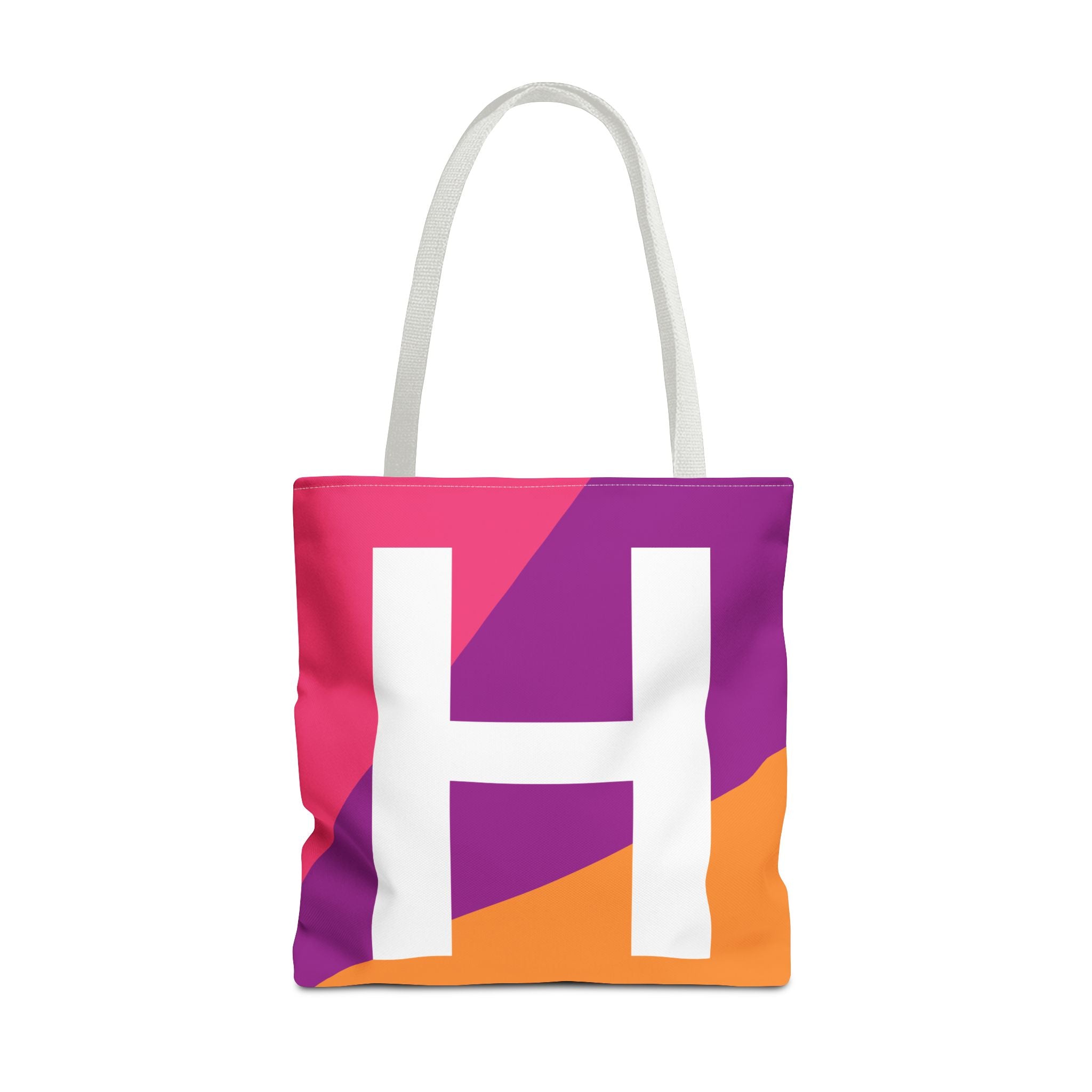 Monogram 'H' Colorblock Tote Bag — Personalized Initial H Shoulder Tote